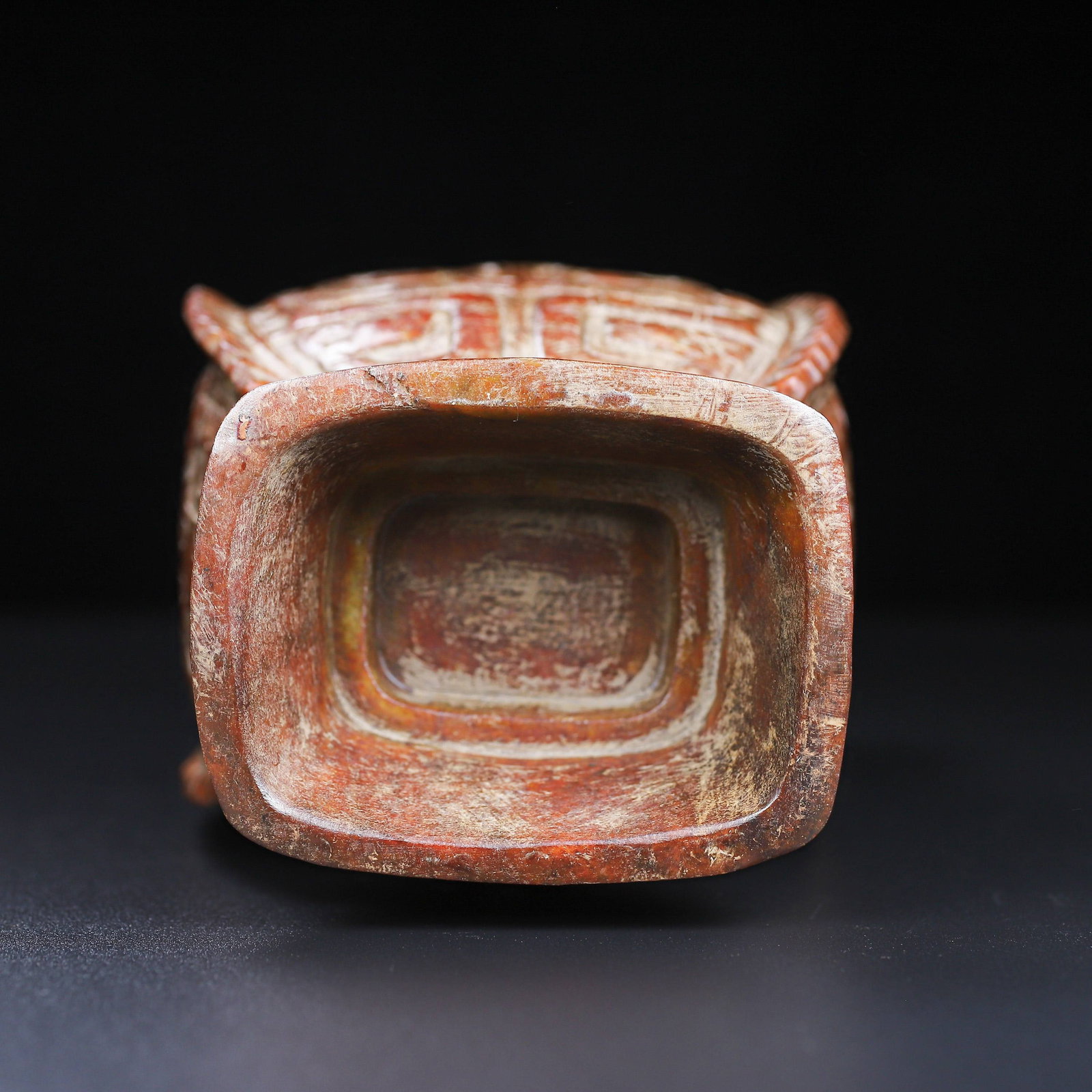 An Exquisite White Jade Beast-Face Pattern Double-Ears Vase - 3
