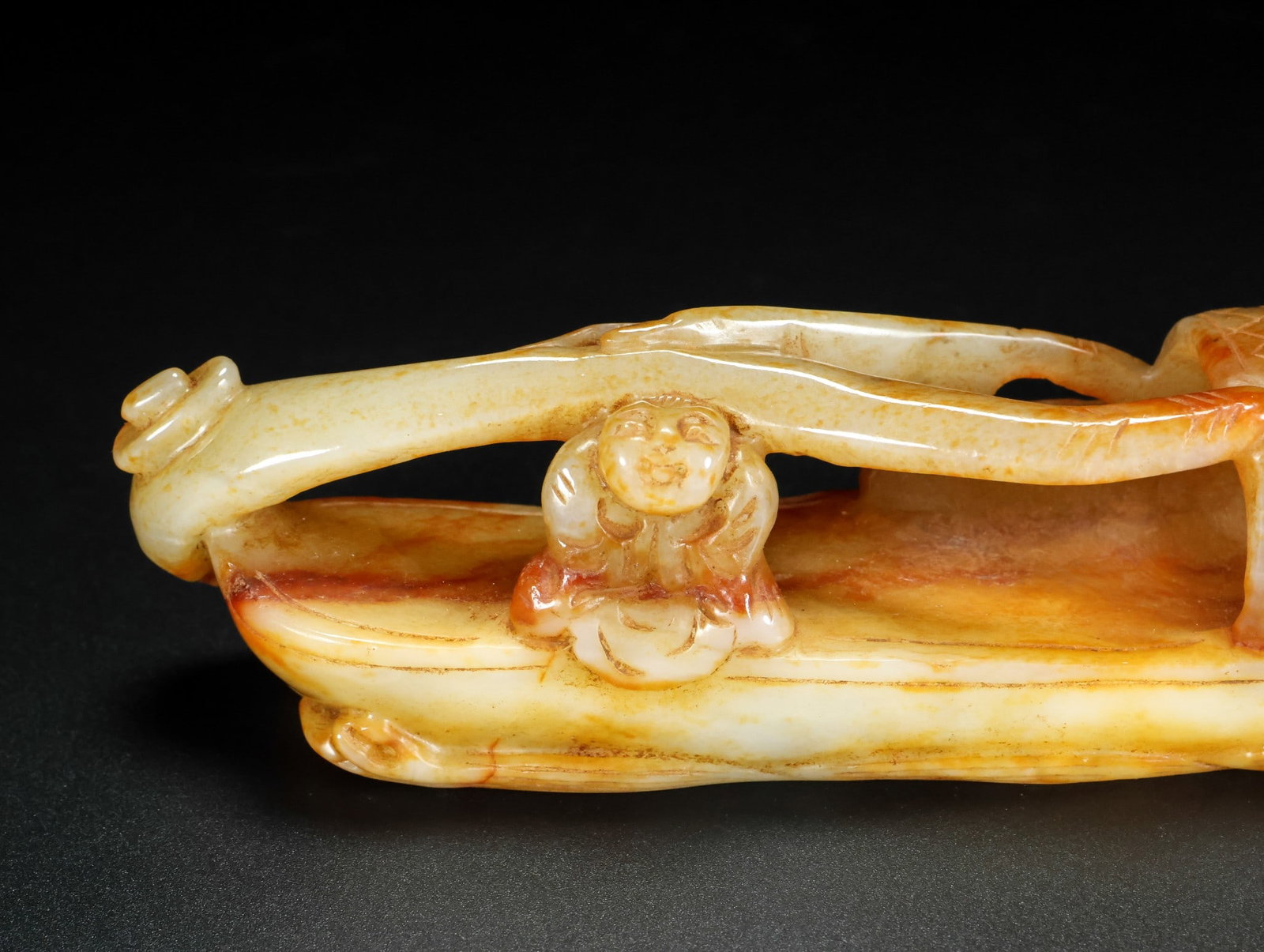 An Exquisite White Jade Character boating Ornament - 5
