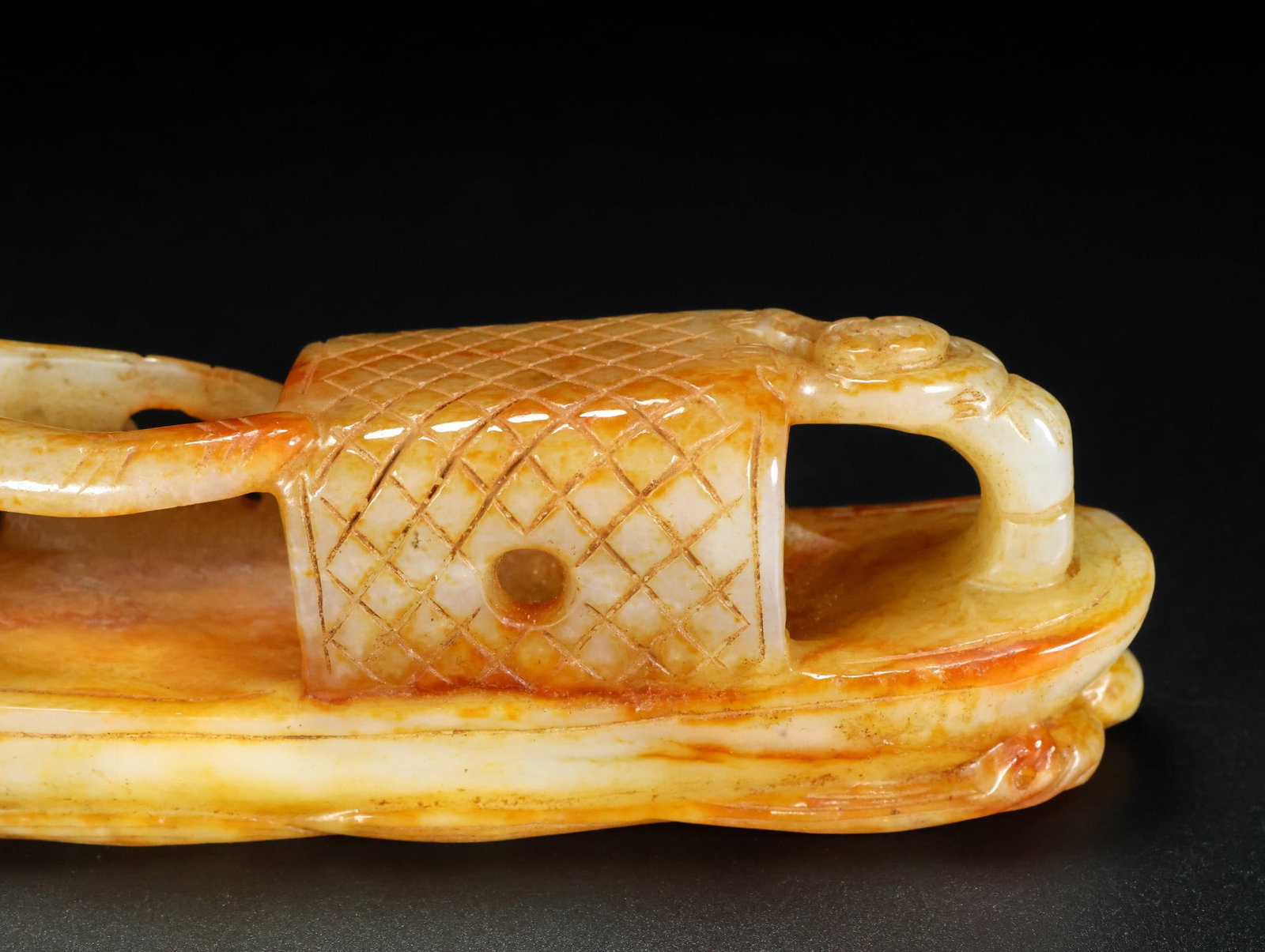 An Exquisite White Jade Character boating Ornament - 6