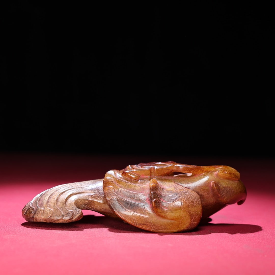 An Exquisite White Jade Phoenix Hand Piece - 4