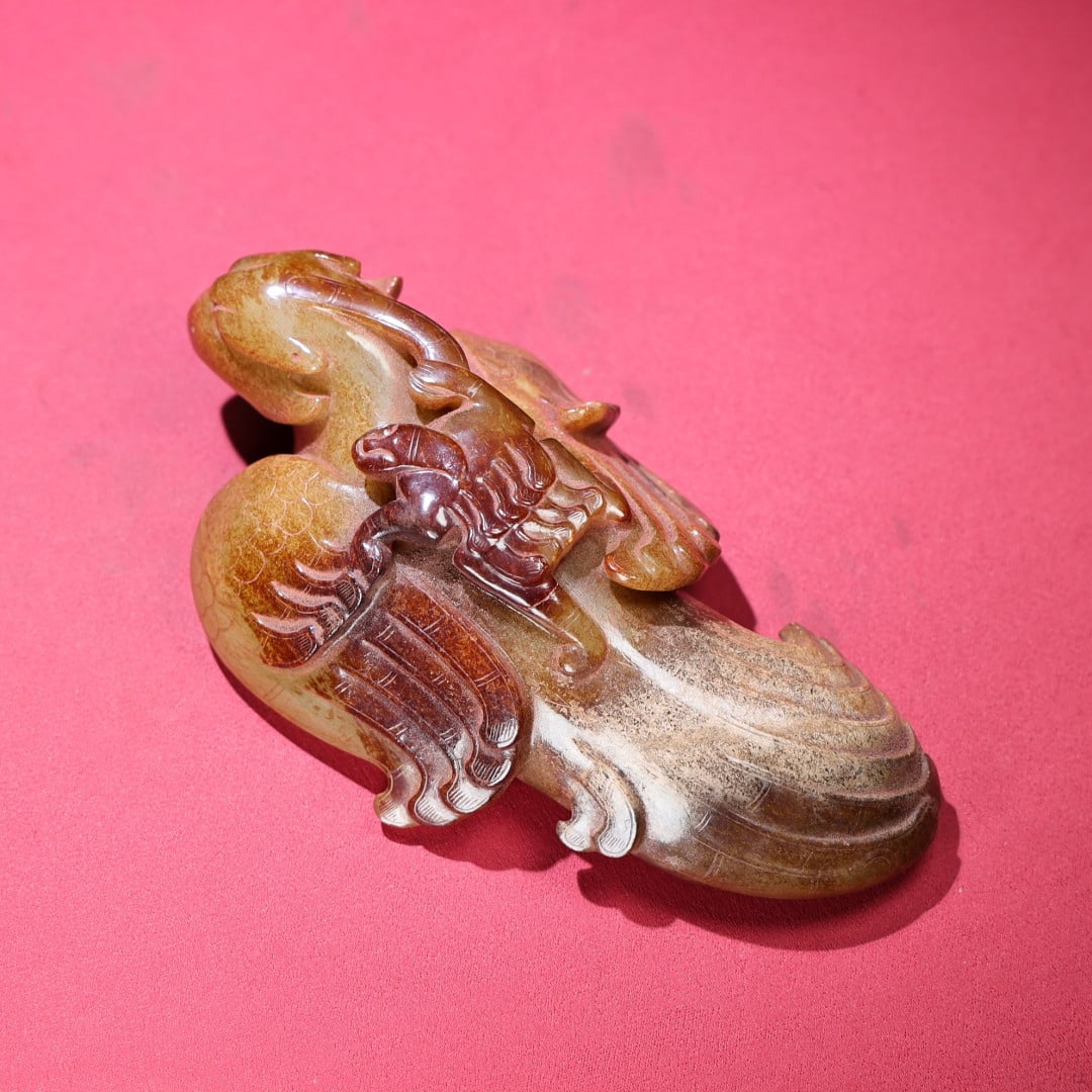 An Exquisite White Jade Phoenix Hand Piece - 7