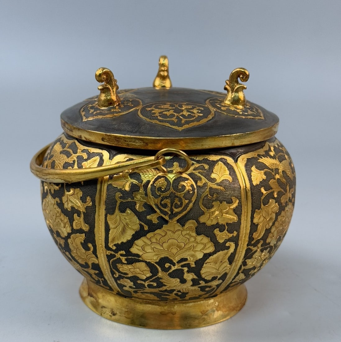 An Exquisite Gilt Bronze Lotus Pattern Ewer - 12