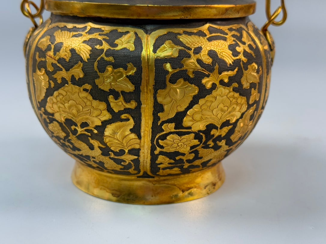 An Exquisite Gilt Bronze Lotus Pattern Ewer - 9