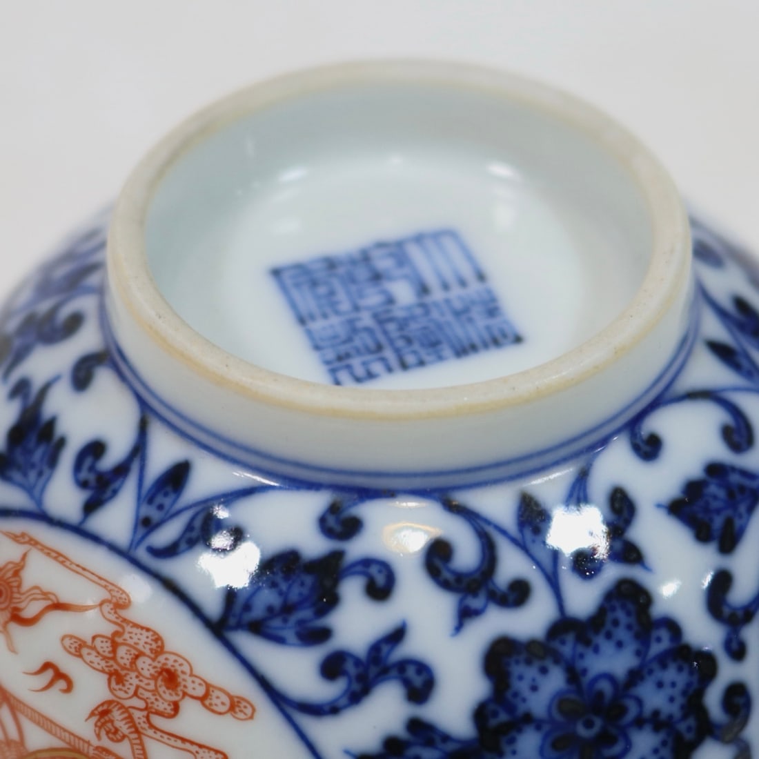An Exquisite Blue and White Lotus Pattern Phoenix Pattern Cup - 9