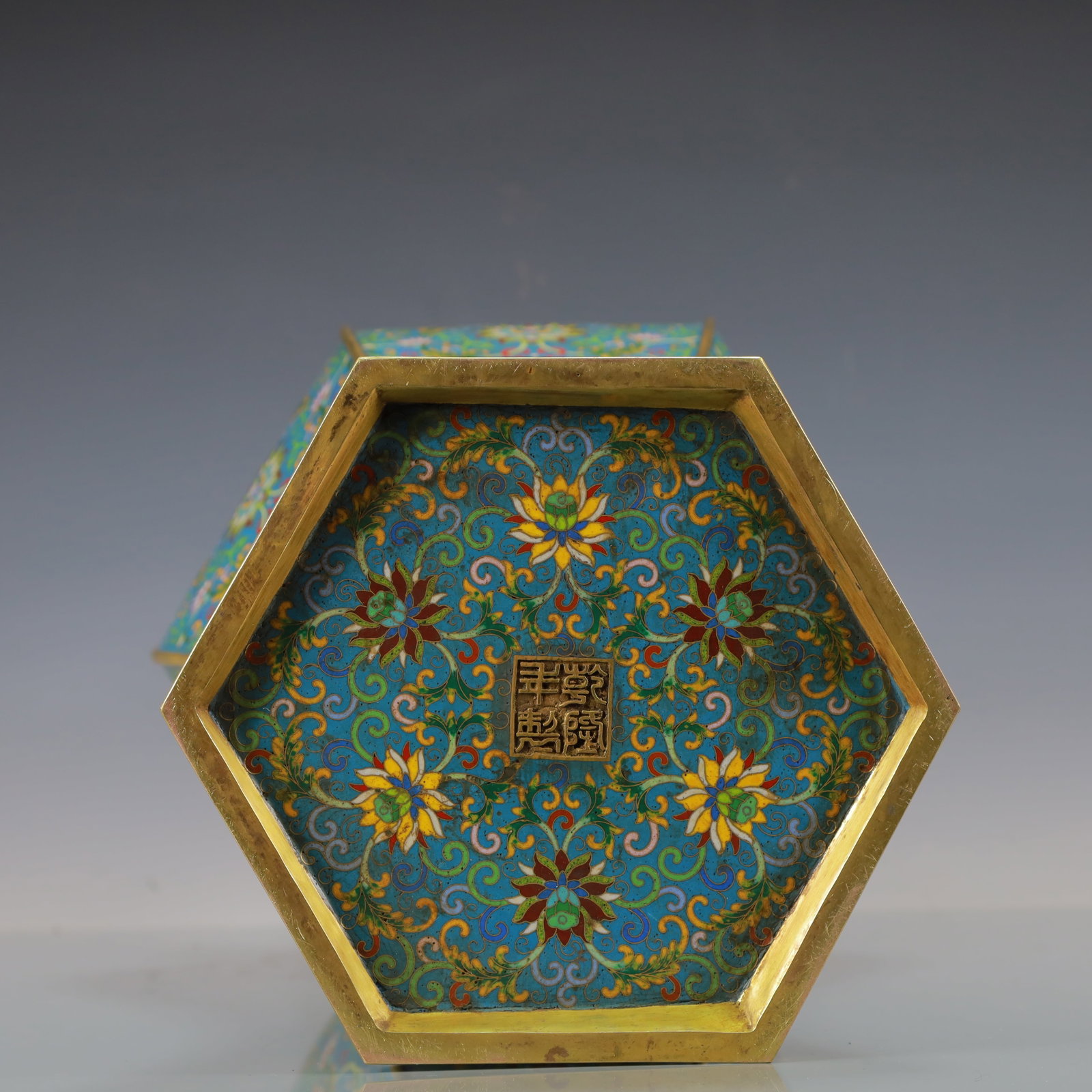 A Huge Cloisonne Lotus Pattern Phoenix-Ears Vase - 10