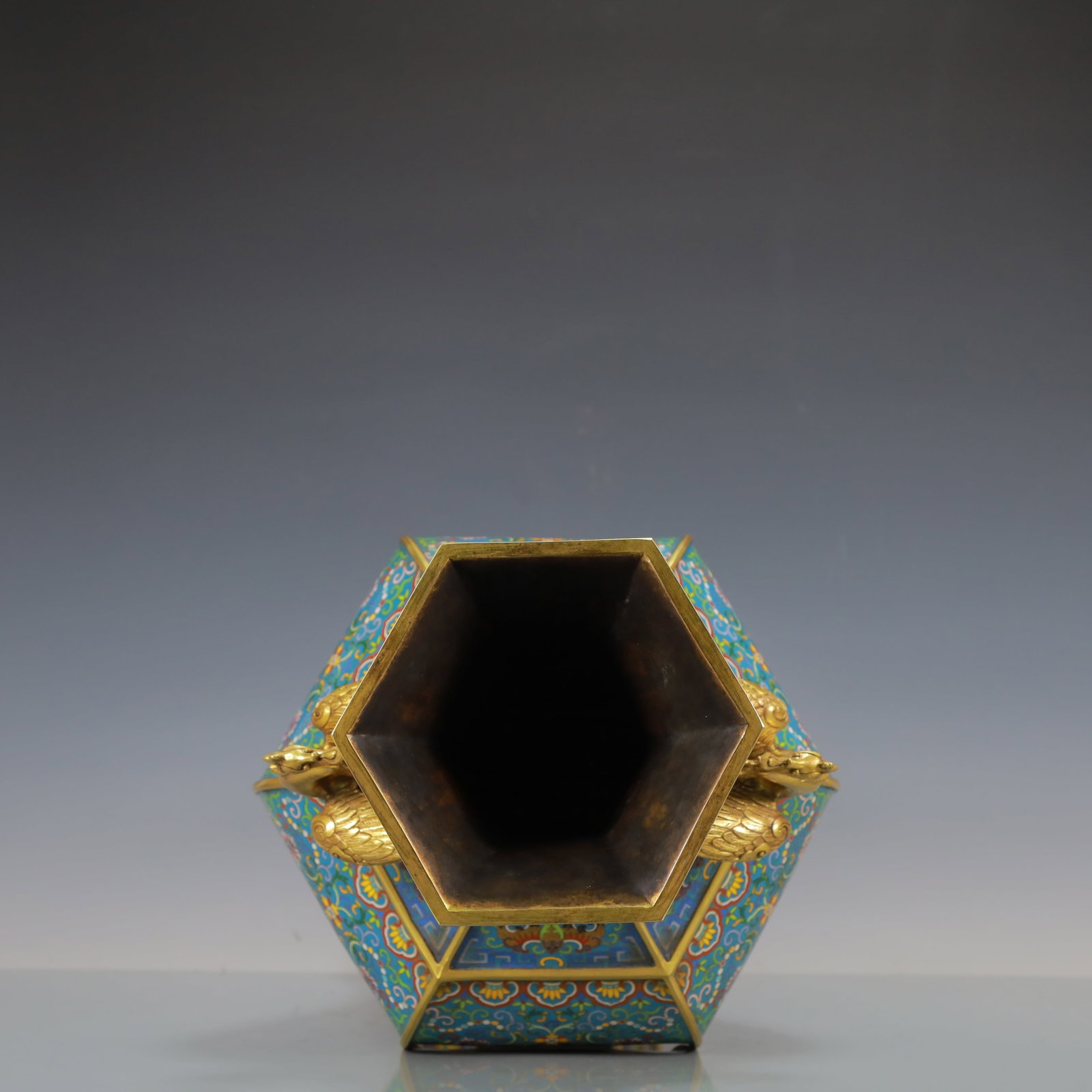 A Huge Cloisonne Lotus Pattern Phoenix-Ears Vase - 9
