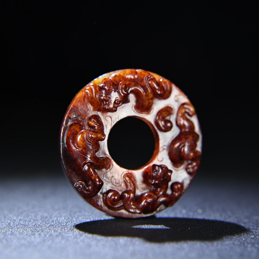 An Exquisite White Jade Chi-Dragon Pattern Ornament - 4
