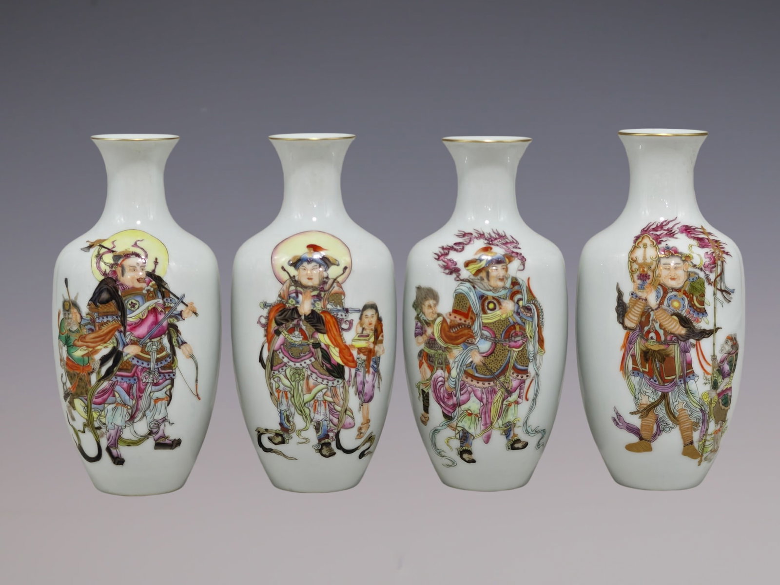 A Set of Fine Famille-Rose Character and Story Pattern with poem Vase: A Set of Fine Famille-Rose Character and Story Pattern with poem Vase Qing Dynasty, China Qianlong Four-character Mark Size:15cmx7.5cm (The Dimensions Of All Batches Are Manually Measured.If You Need