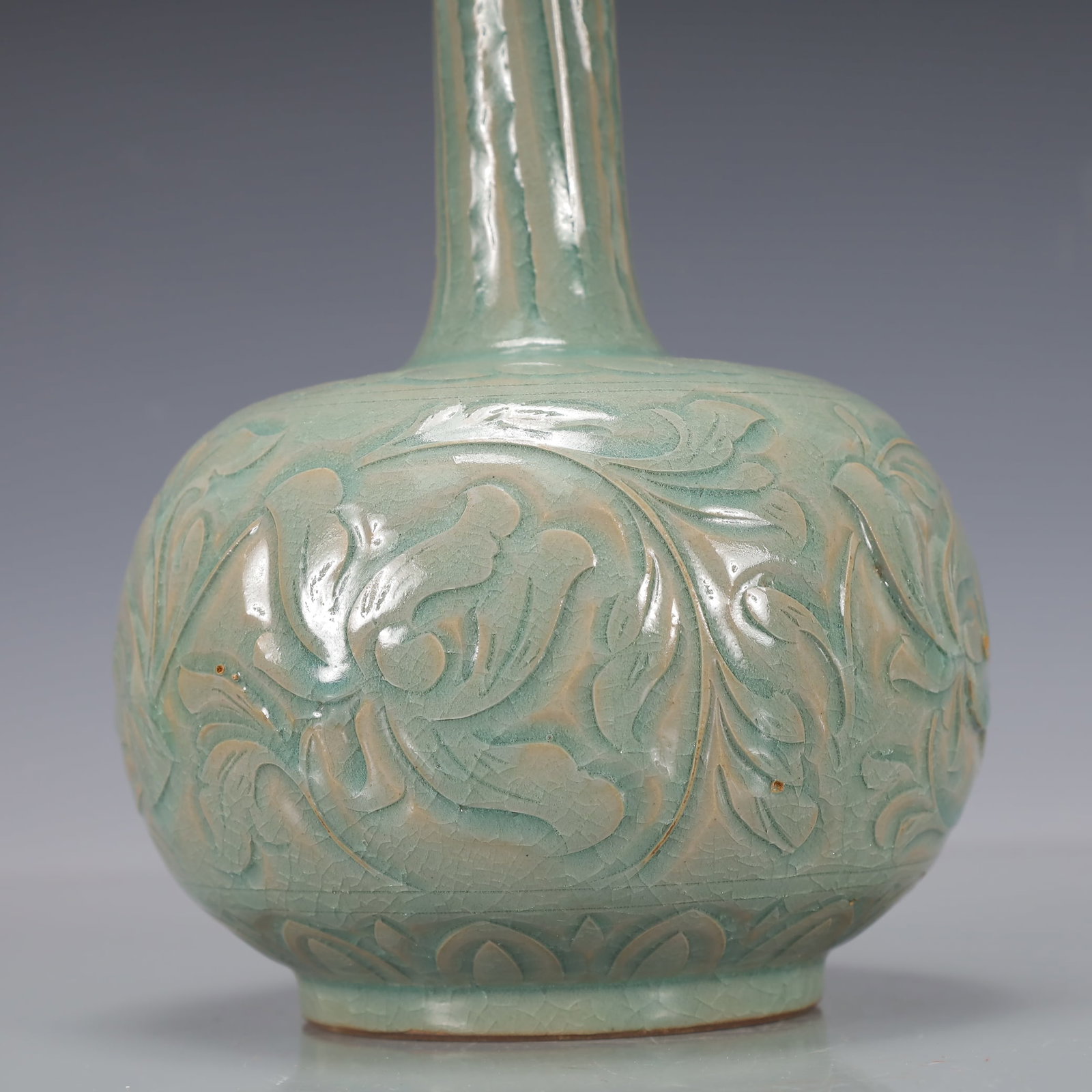 A Exquisite Yao zhou yao Flower Pattern Vase - 4