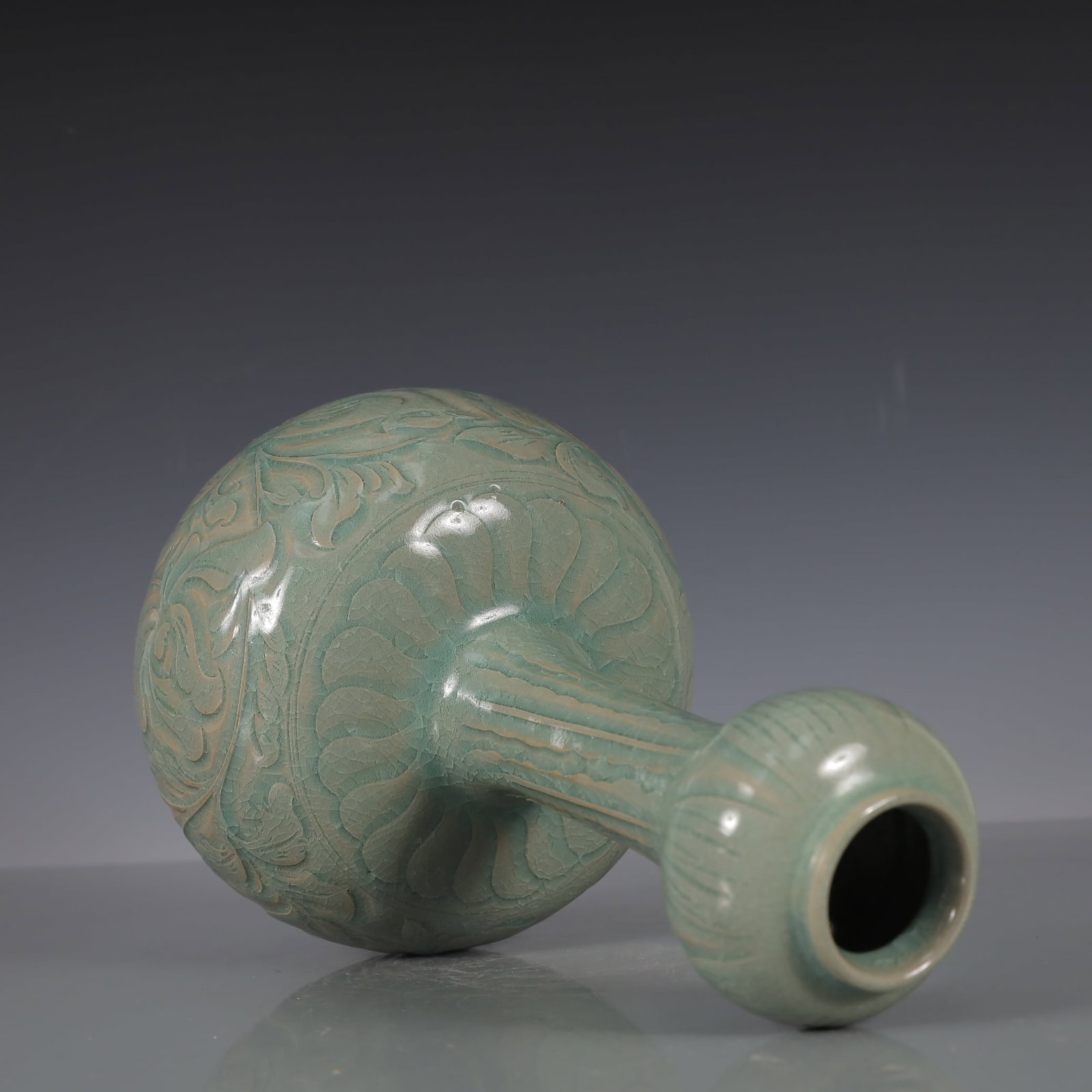 A Exquisite Yao zhou yao Flower Pattern Vase - 8