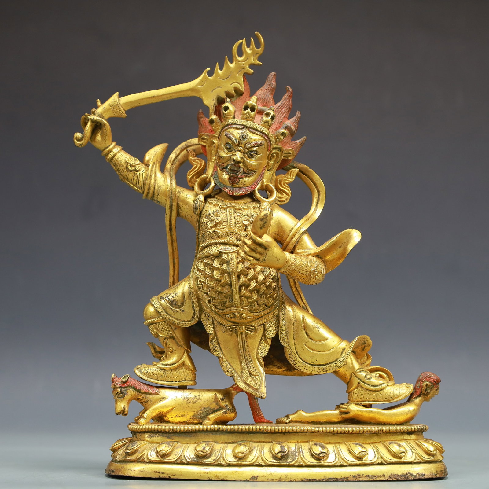 A Exquisite Gilt Bronze Statue of Mammon: A Exquisite Gilt Bronze Statue of Mammon Ming Dynasty, China Size:14.5cmx6cmx19cm Weight:1650g (The Dimensions Of All Batches Are Manually Measured.If You Need More Detailed Information, Please
