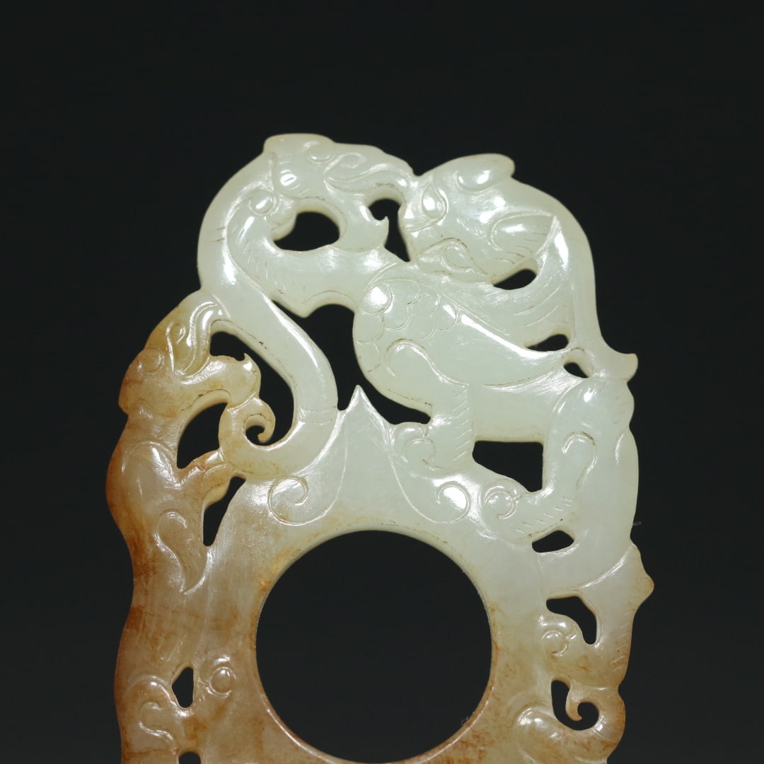 An Exquisite White Jade Dragon and Phoenix Pattern Pendant - 6