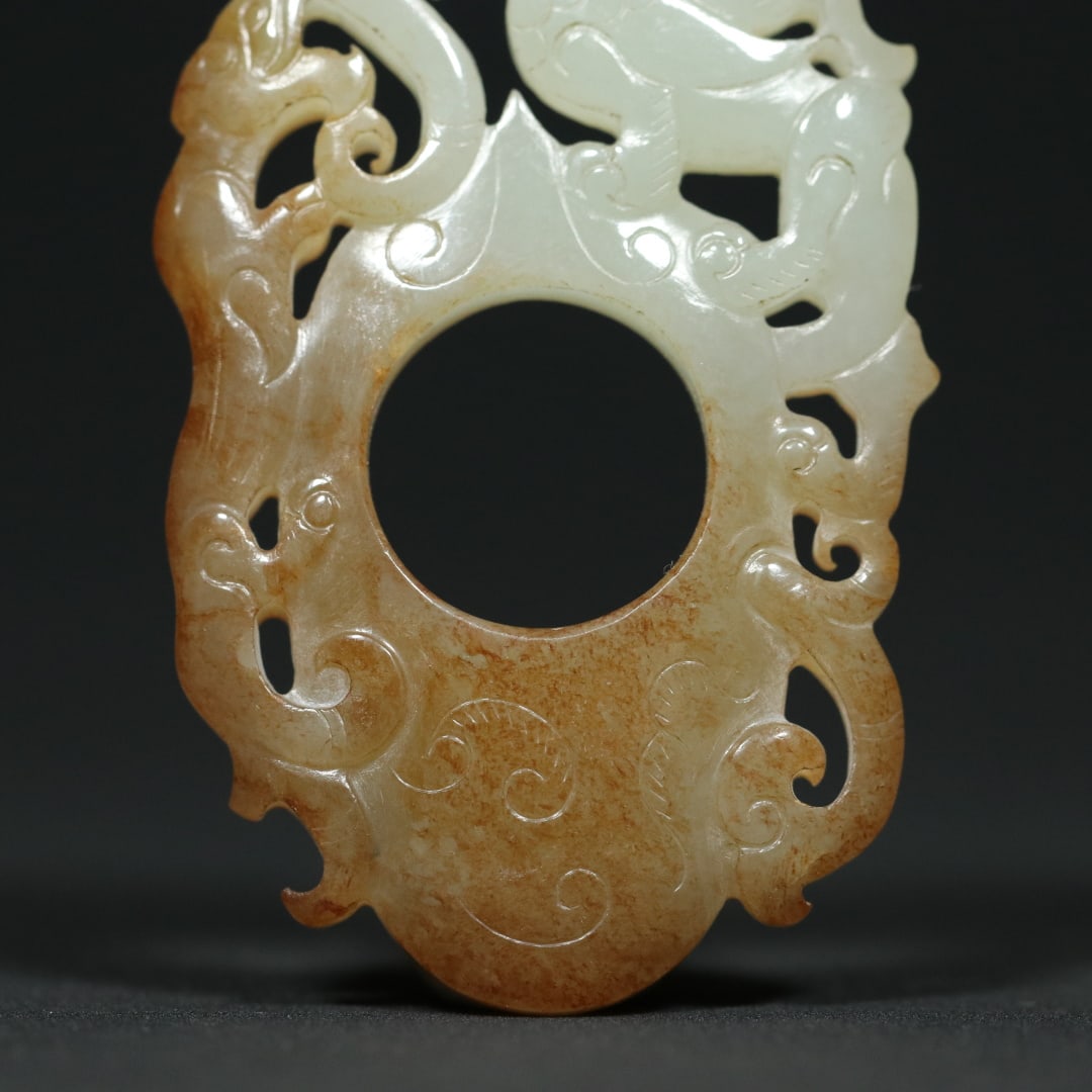 An Exquisite White Jade Dragon and Phoenix Pattern Pendant - 7