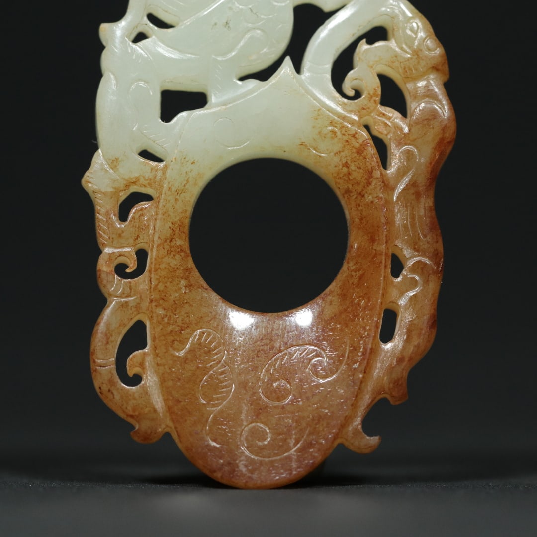 An Exquisite White Jade Dragon and Phoenix Pattern Pendant - 9