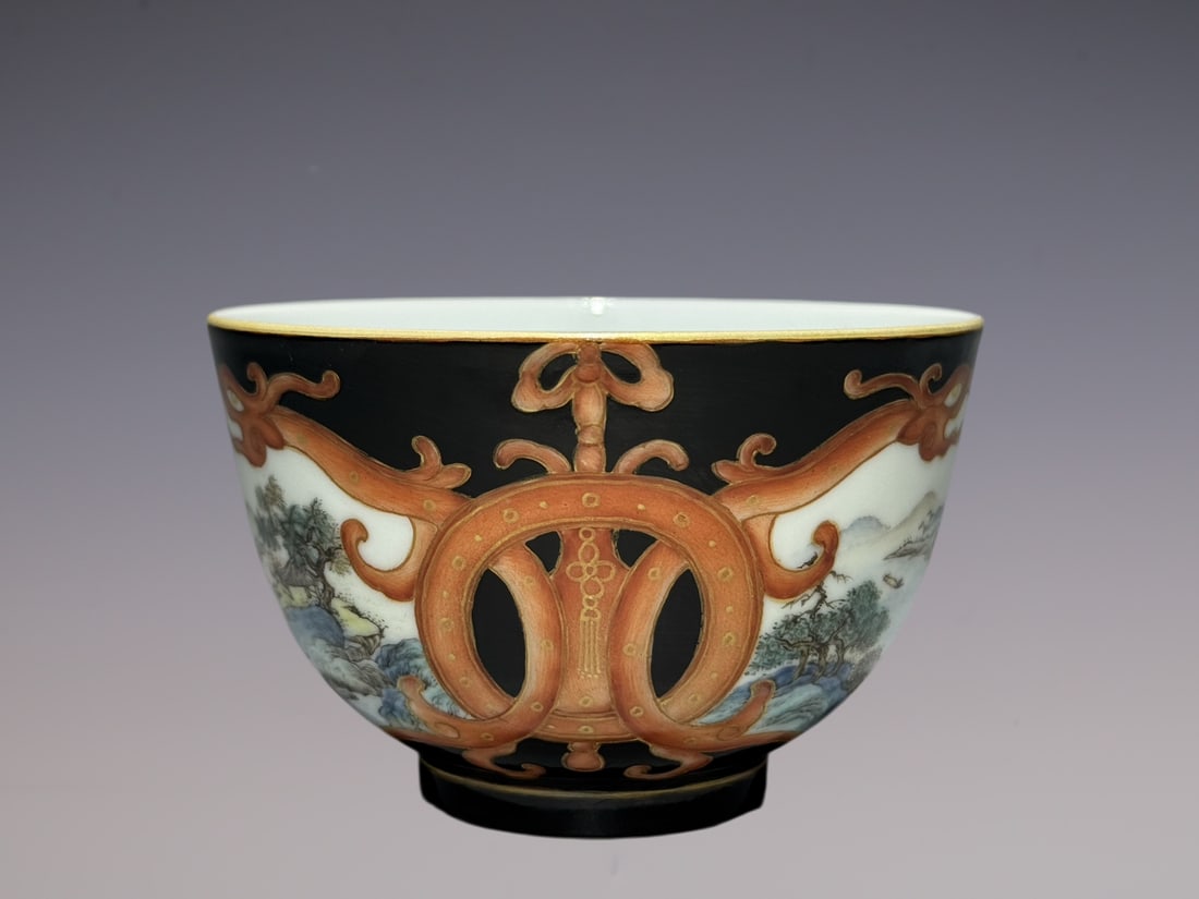 An Exquisite Famille-Rose Landscape Pattern Cup - 6