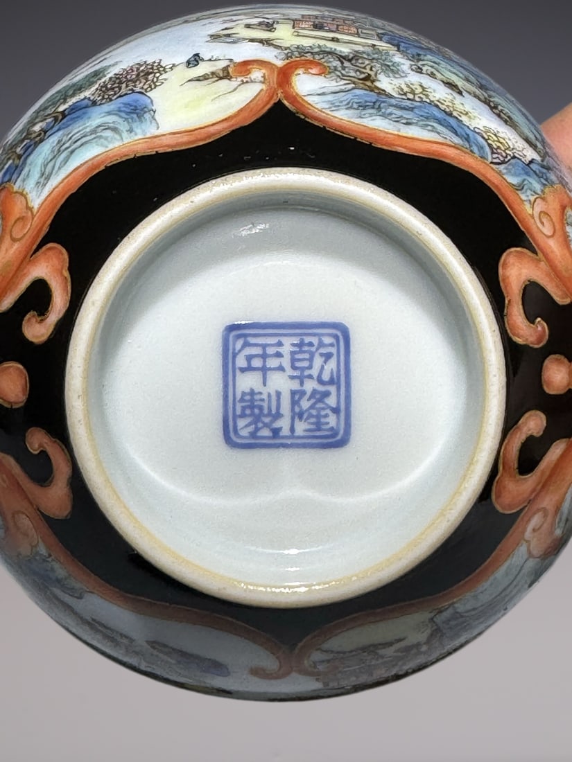 An Exquisite Famille-Rose Landscape Pattern Cup - 9
