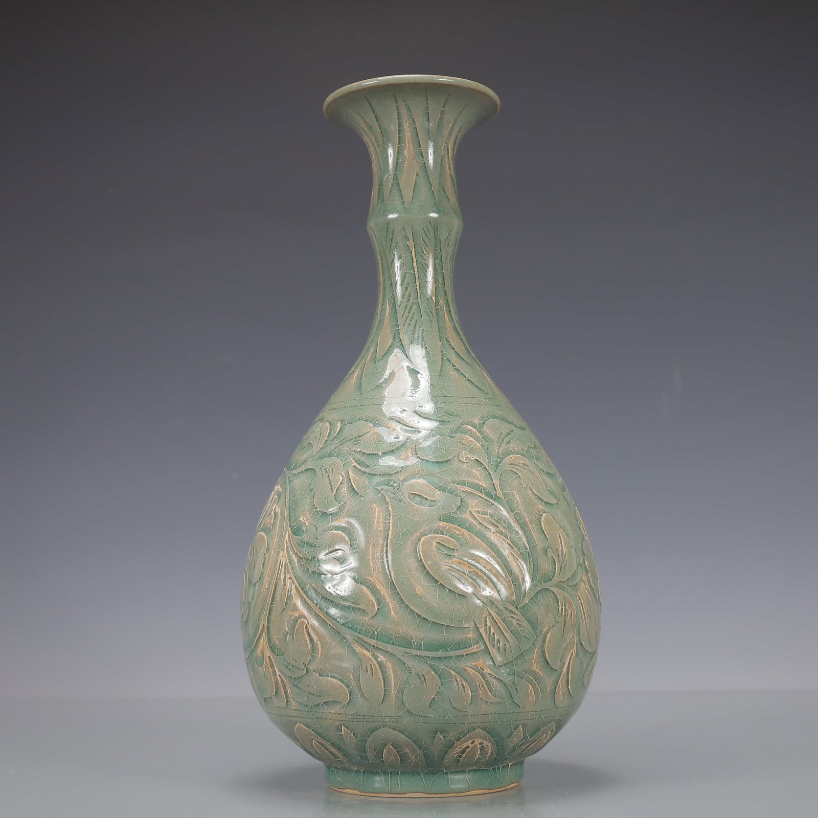 A Exquisite Yao zhou yao Flower Pattern Vase - 4