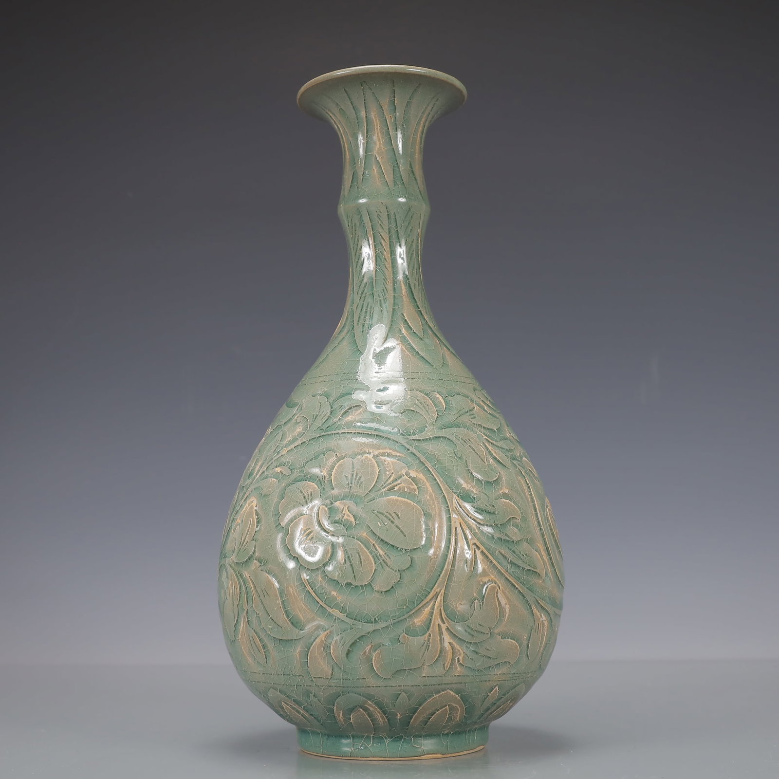 A Exquisite Yao zhou yao Flower Pattern Vase - 5