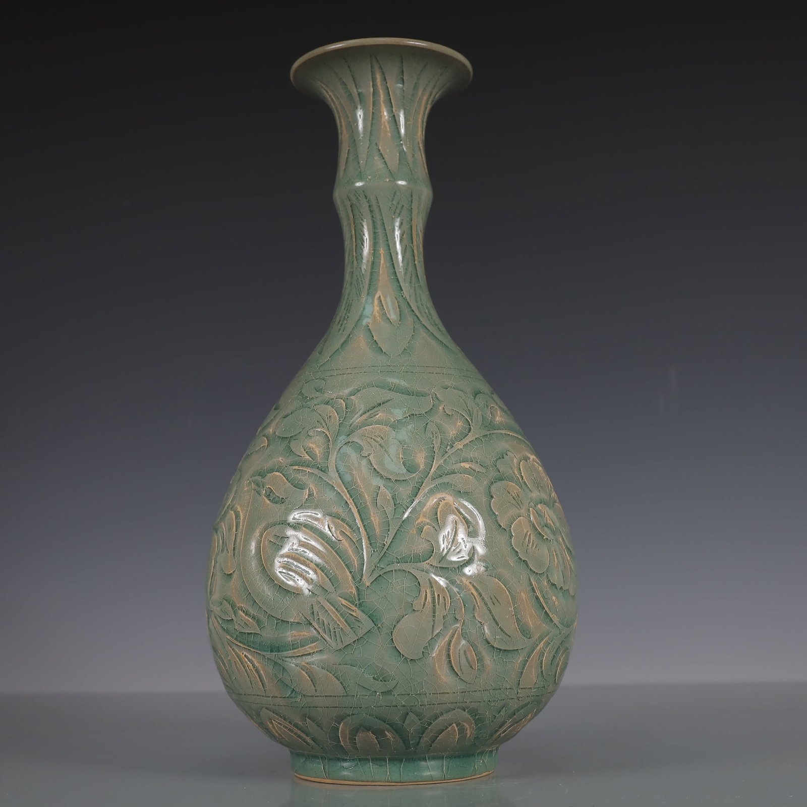 A Exquisite Yao zhou yao Flower Pattern Vase - 6