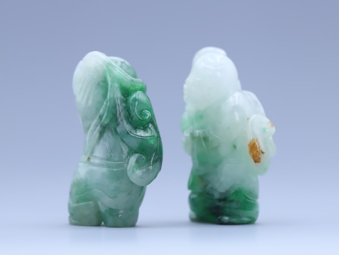 An Exquisite Jadeite Figure Hand Piece - 8