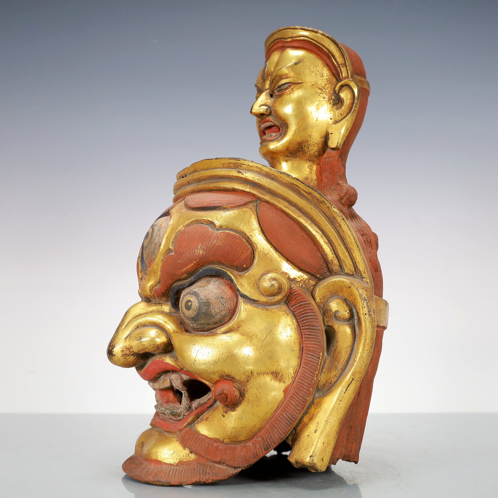 A Exquisite Gilt Bronze Buddha head - 3