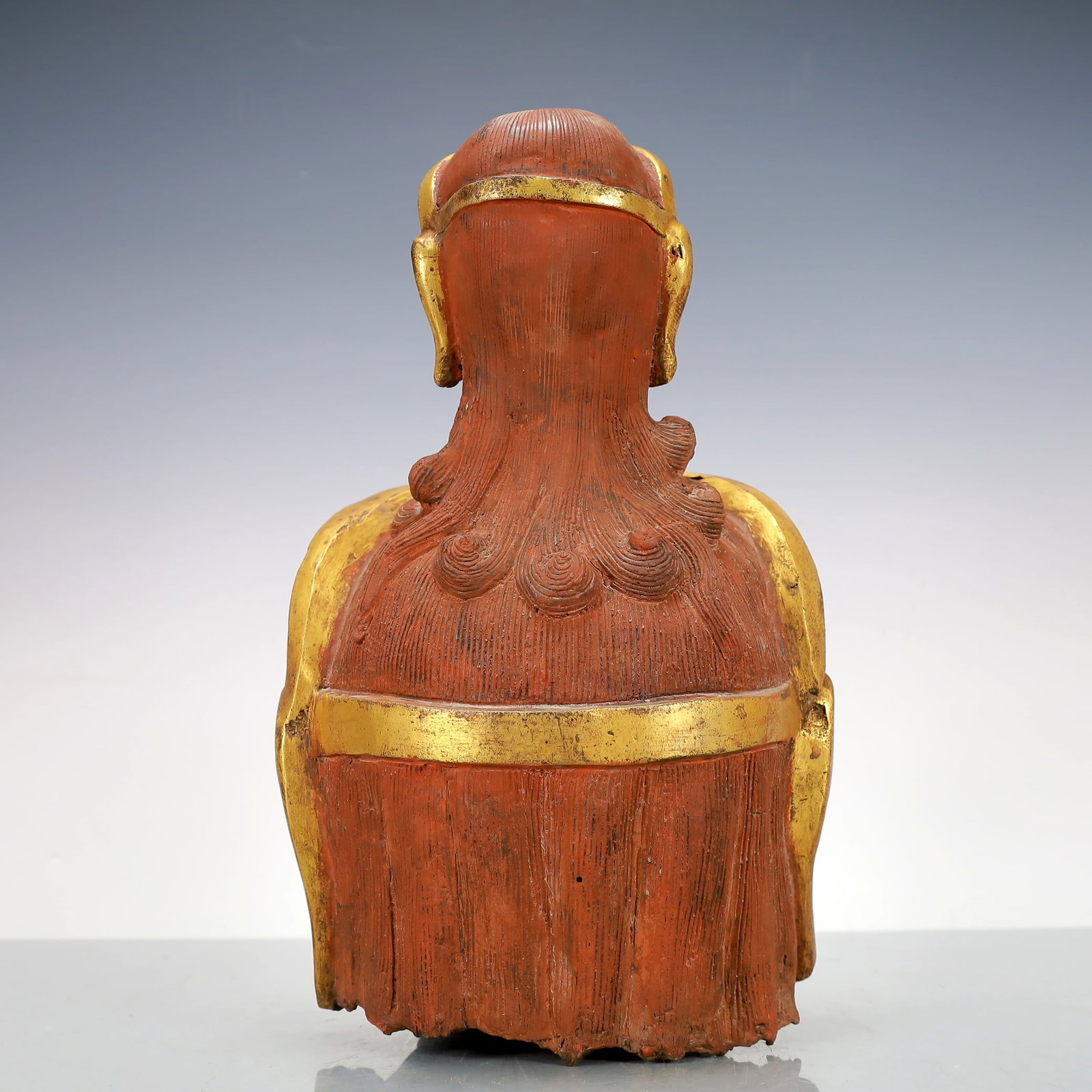 A Exquisite Gilt Bronze Buddha head - 4
