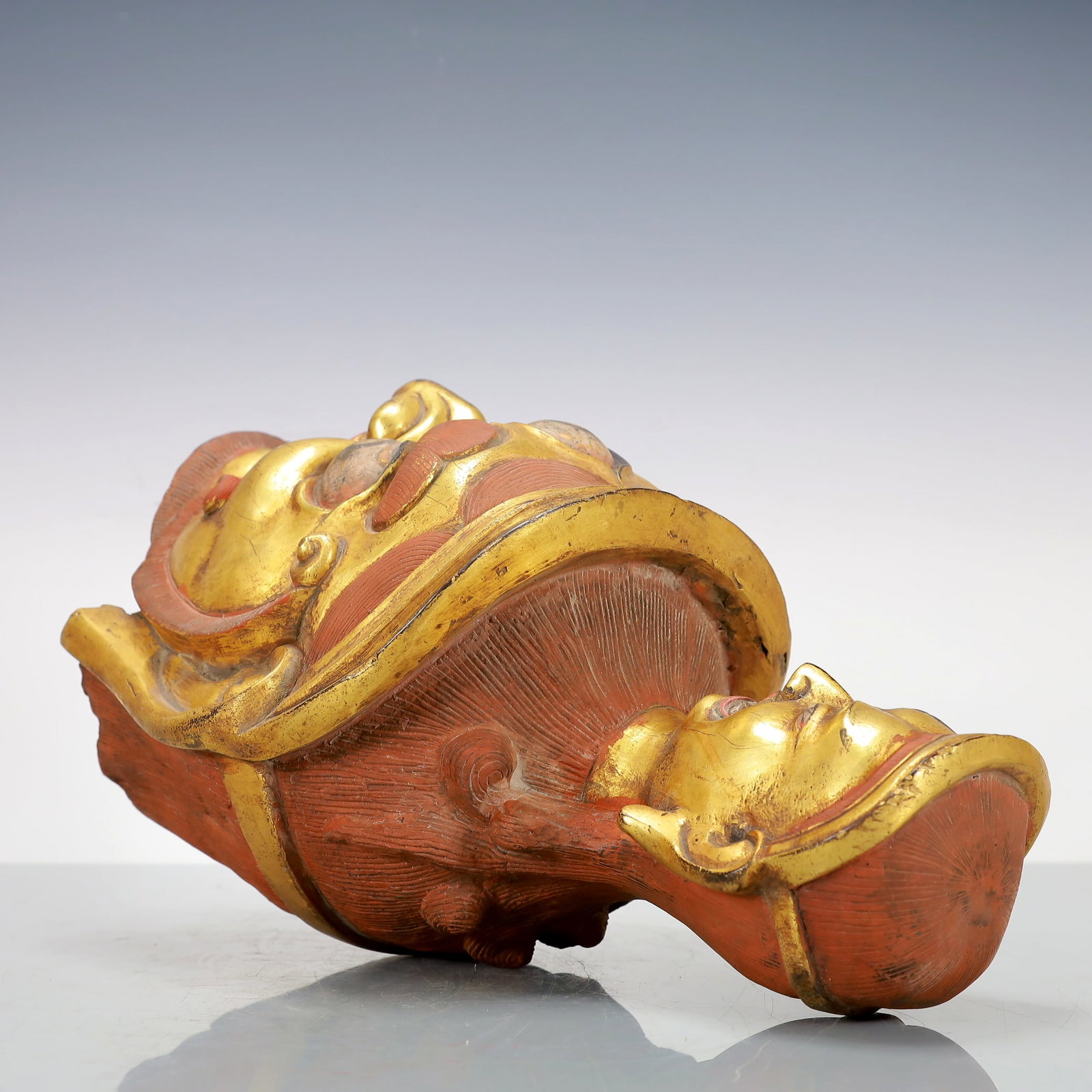 A Exquisite Gilt Bronze Buddha head - 6