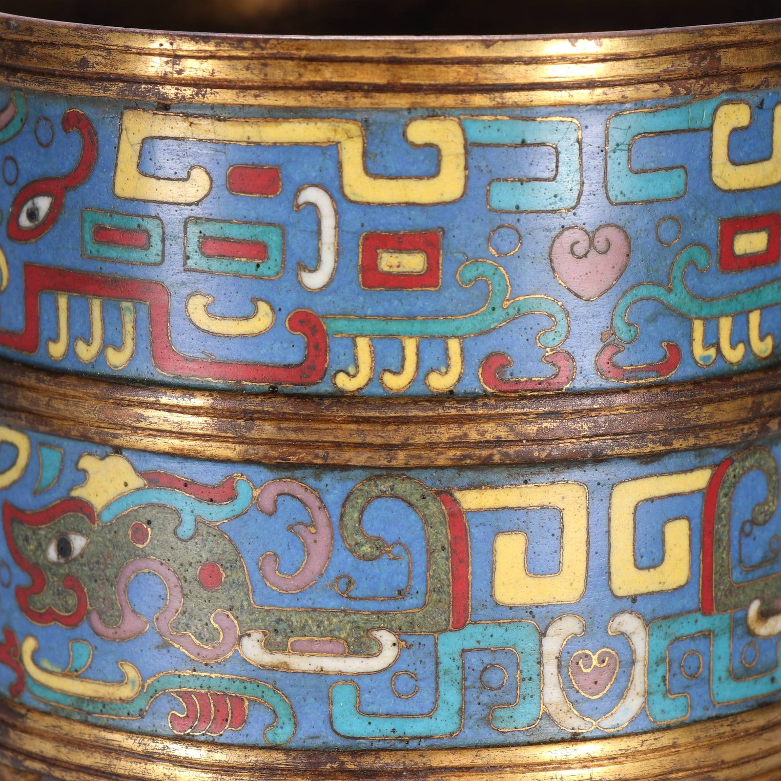 An Exquisite Cloisonne Dragon Pattern Beast-Face Pattern Tripod Censer - 4