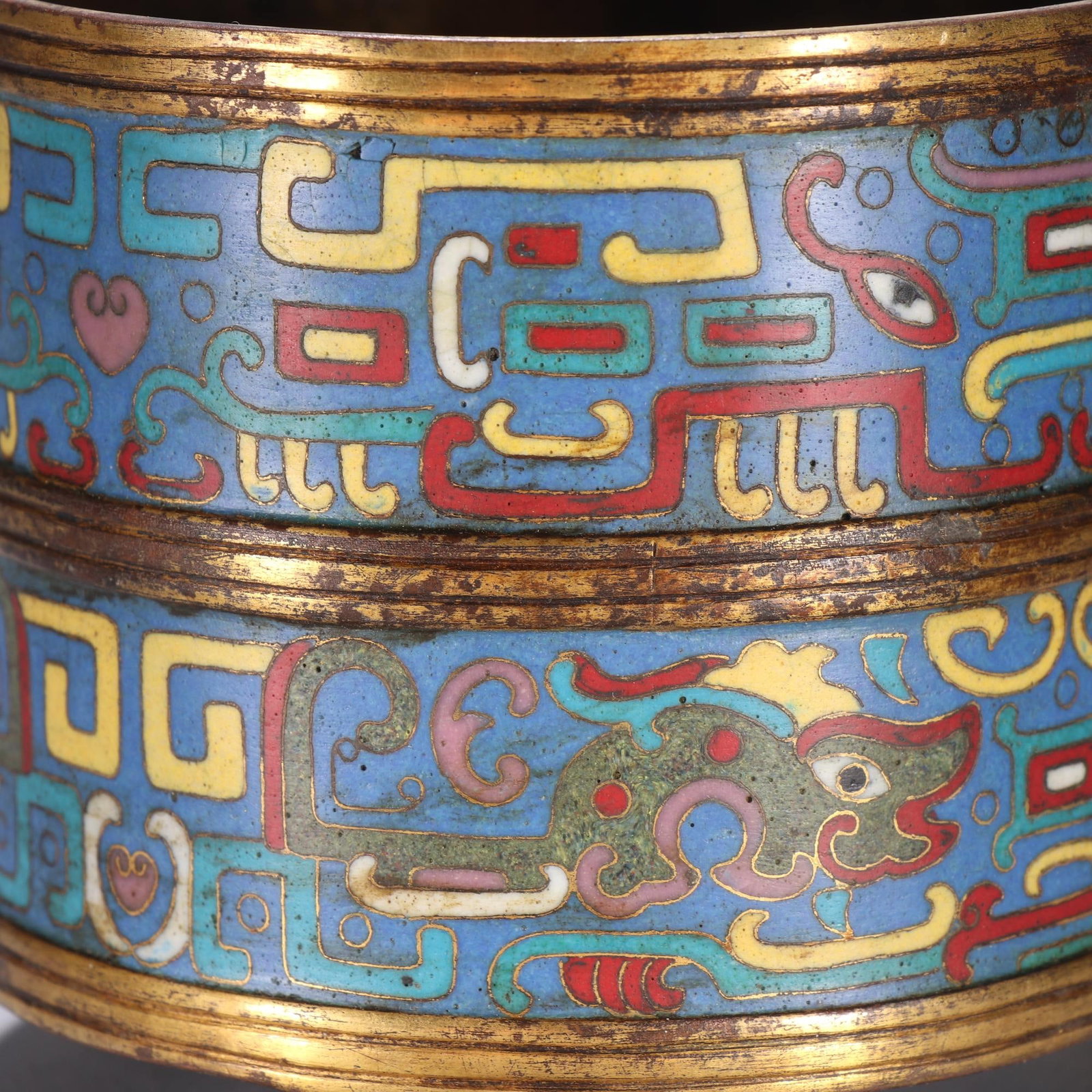An Exquisite Cloisonne Dragon Pattern Beast-Face Pattern Tripod Censer - 6