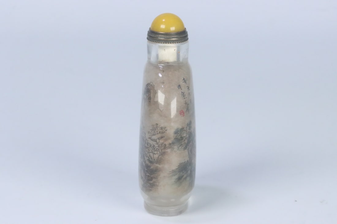 An Exquisite Crystal Painted Enamel Landscape Pattern Snuff Bottle - 2