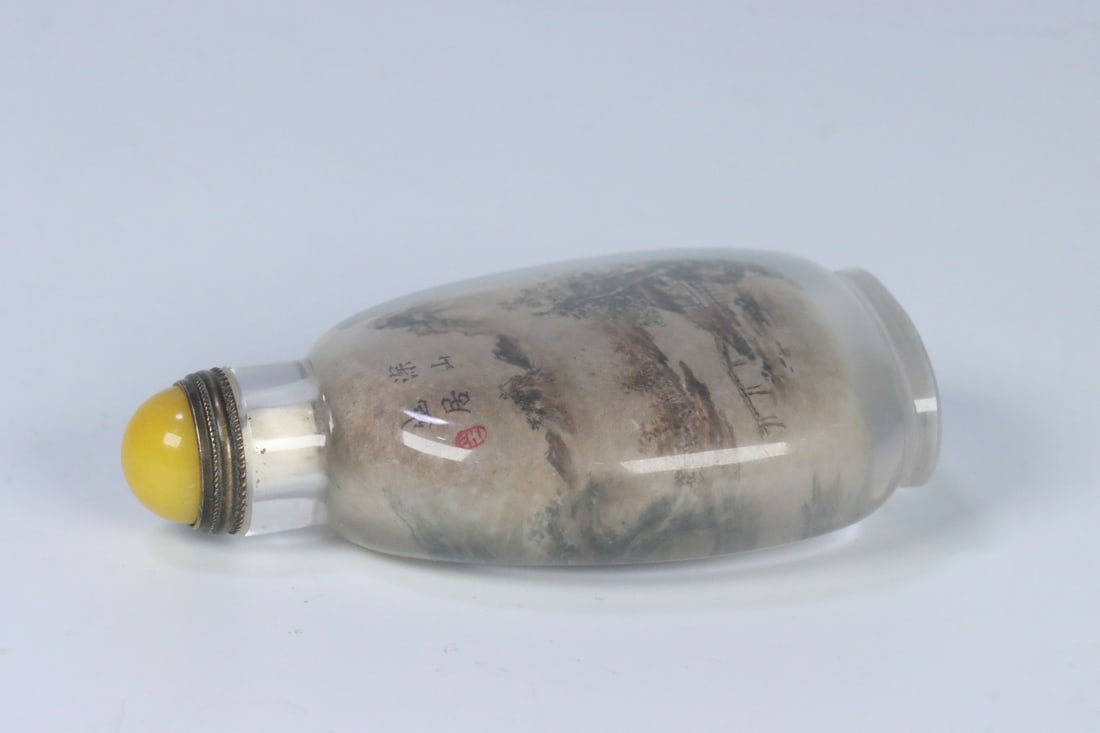 An Exquisite Crystal Painted Enamel Landscape Pattern Snuff Bottle - 5