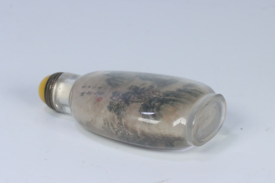 An Exquisite Crystal Painted Enamel Landscape Pattern Snuff Bottle - 6