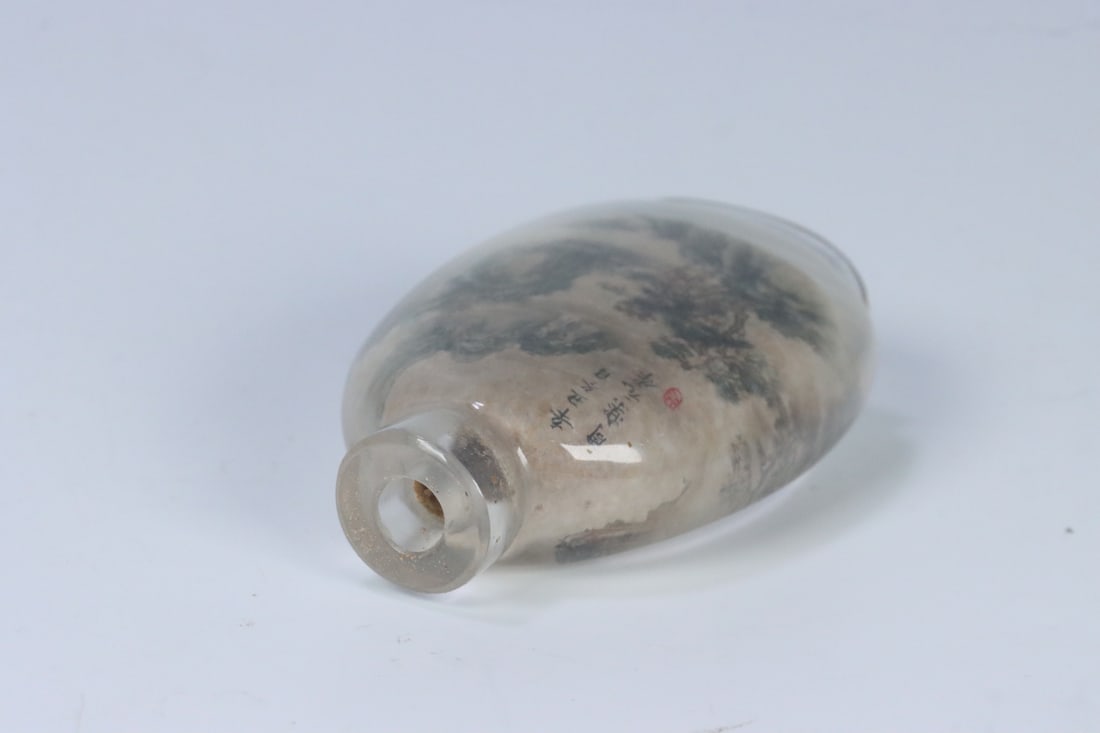 An Exquisite Crystal Painted Enamel Landscape Pattern Snuff Bottle - 7