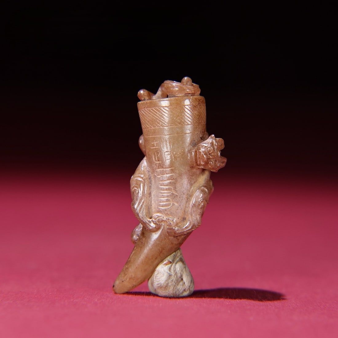 An Exquisite White Jade With Inscription Chi-Dragon Pattern Ornament: An Exquisite White Jade With Inscription Chi-Dragon Pattern Ornament Han Dynasty, China Size:4.9cmx1.4cmx2.1cm Weight:13g (The Dimensions Of All Batches Are Manually Measured.If You Need More Detailed