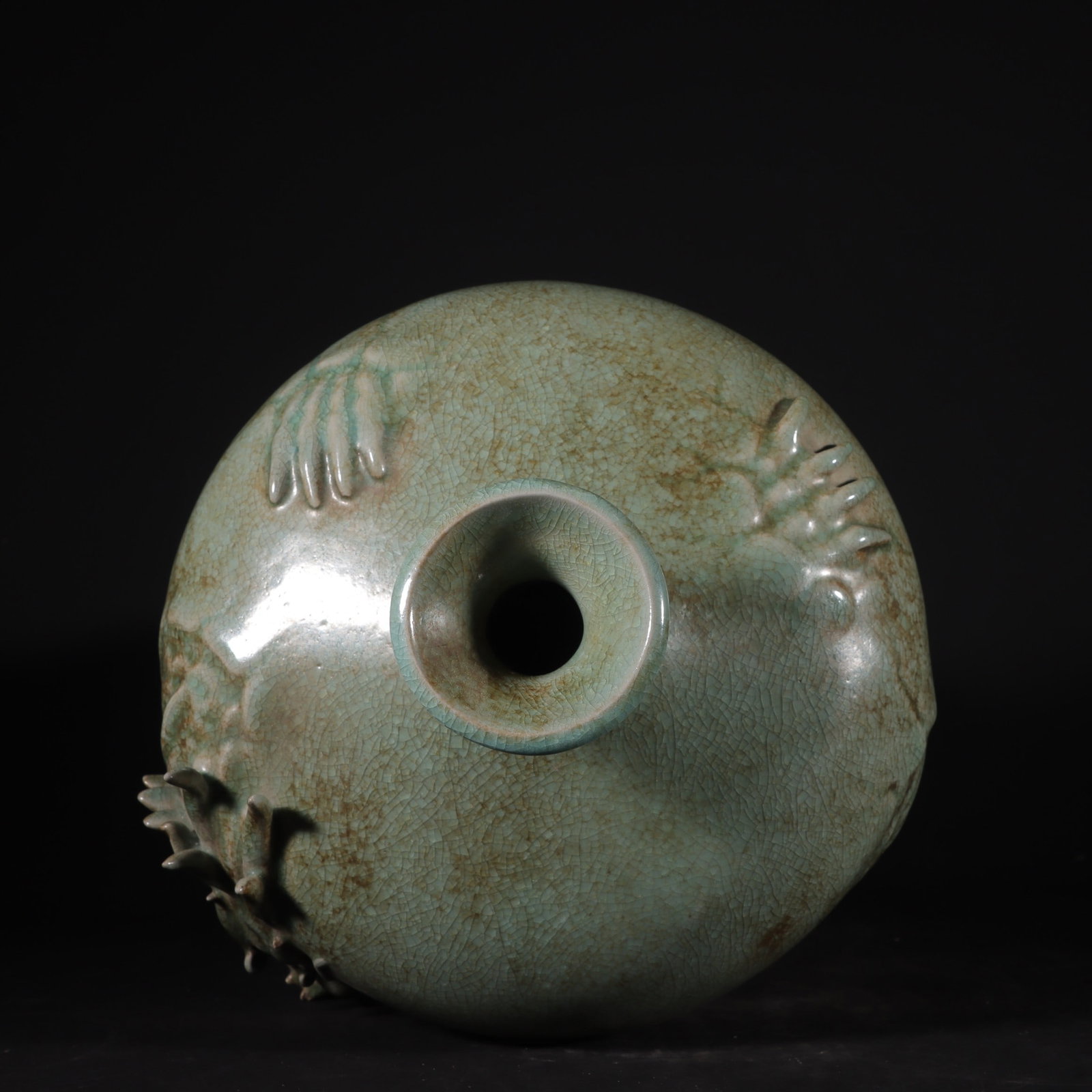 An Exquisite Ru yao Celadon Glazed Dragon Pattern Vase - 8