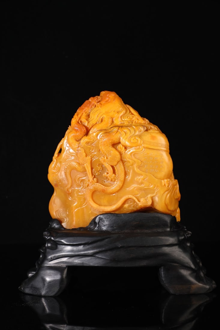 An Exquisite Shoushan Stone Dragon Pattern Ornament - 2