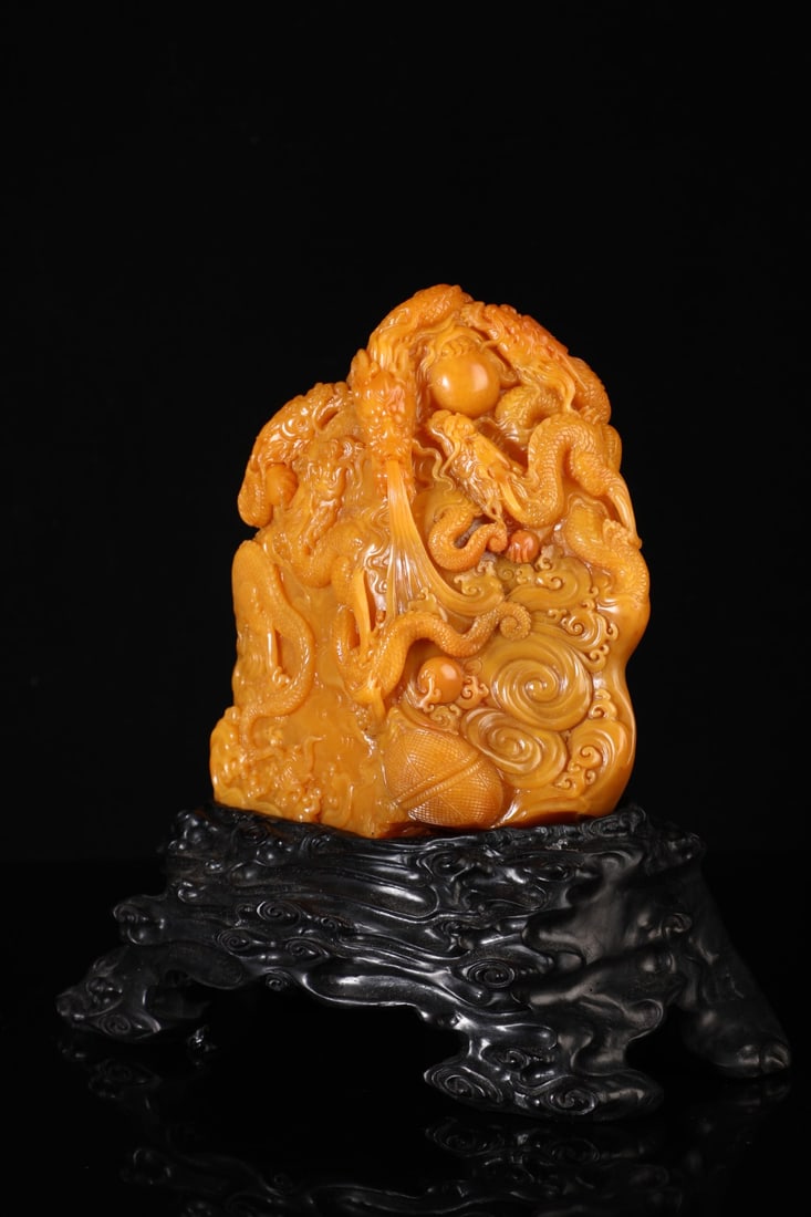 An Exquisite Shoushan Stone Dragon Pattern Ornament - 3