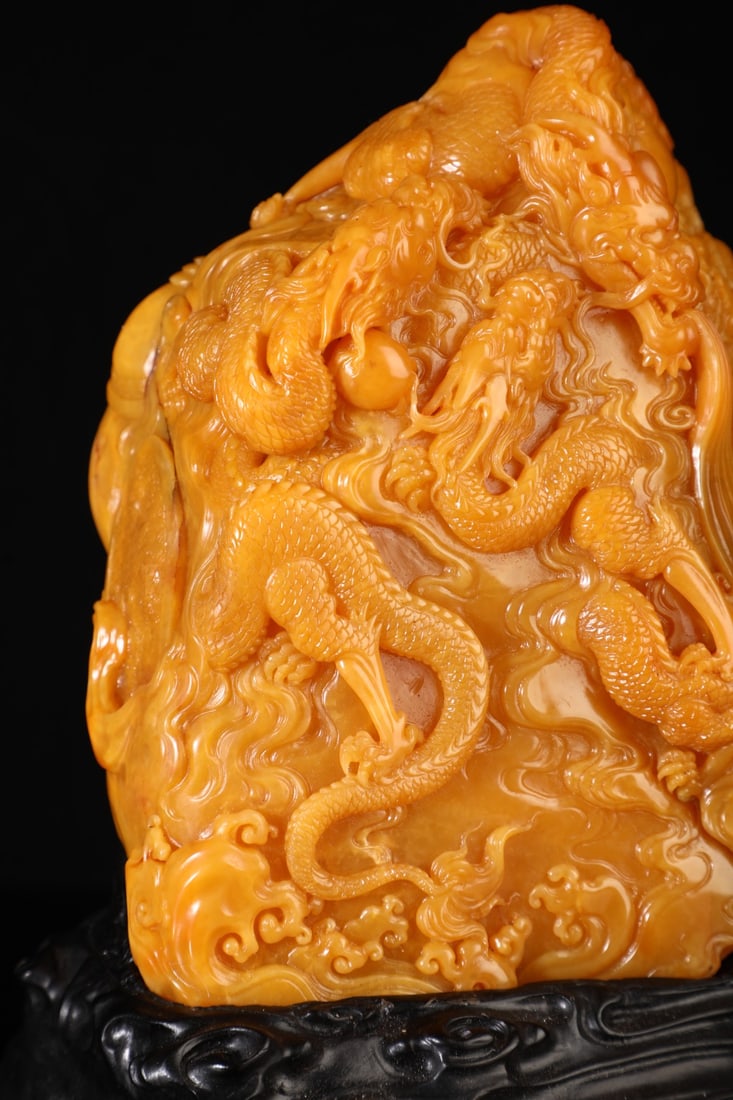 An Exquisite Shoushan Stone Dragon Pattern Ornament - 4
