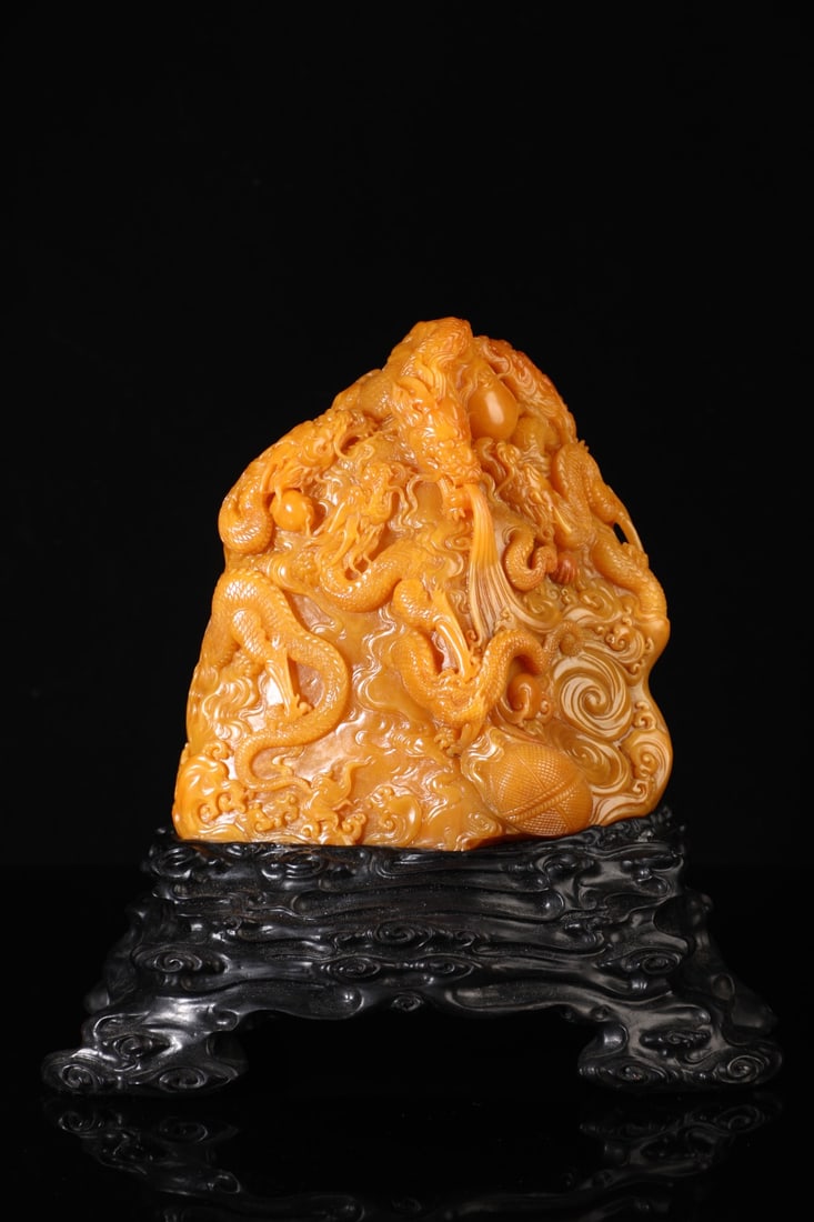 An Exquisite Shoushan Stone Dragon Pattern Ornament - 5