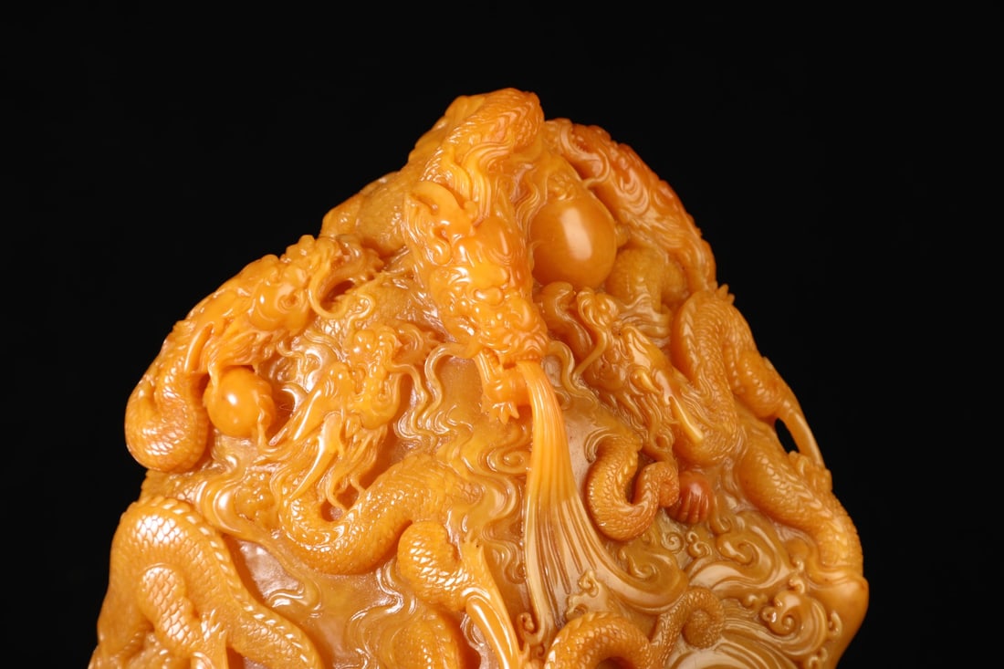 An Exquisite Shoushan Stone Dragon Pattern Ornament - 6