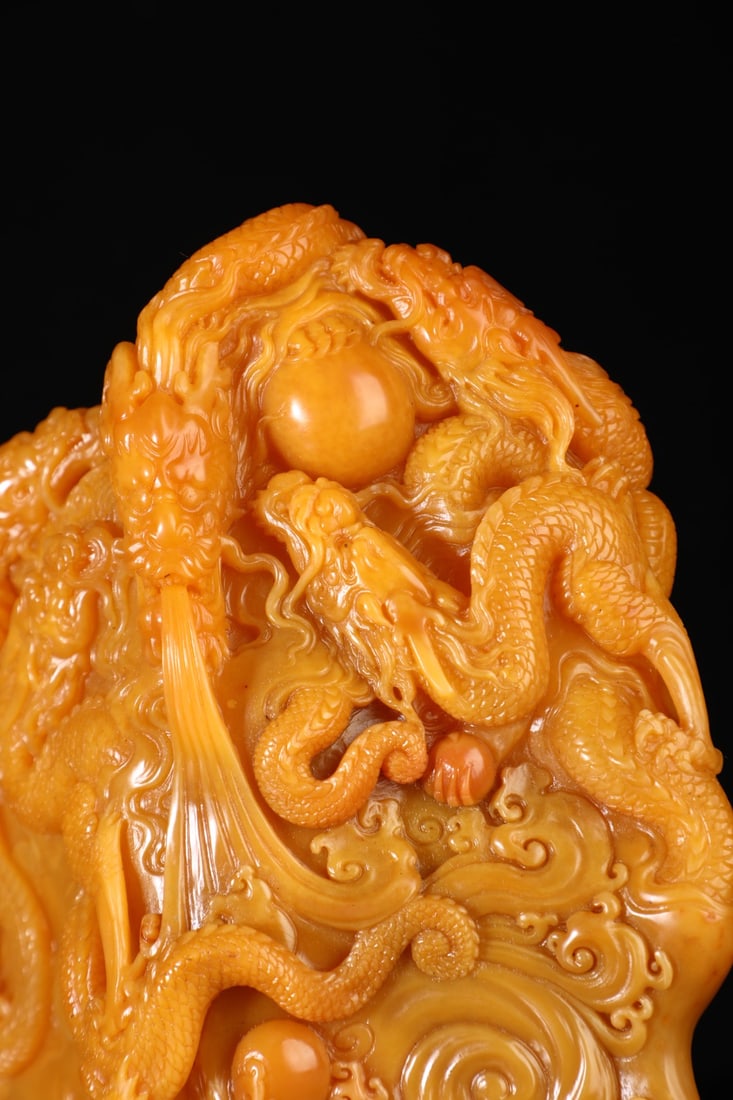 An Exquisite Shoushan Stone Dragon Pattern Ornament - 9