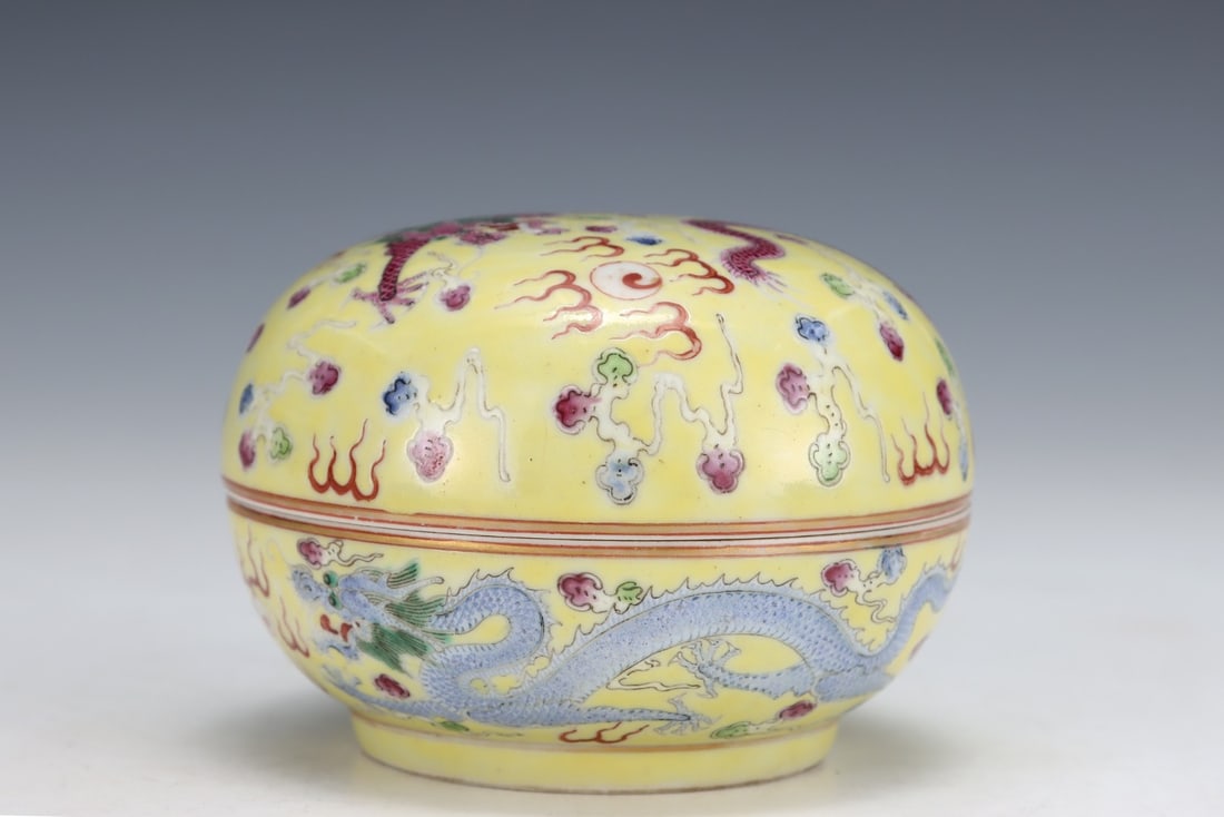 An Exquisite Famille-Rose Dragon Pattern Box - 6