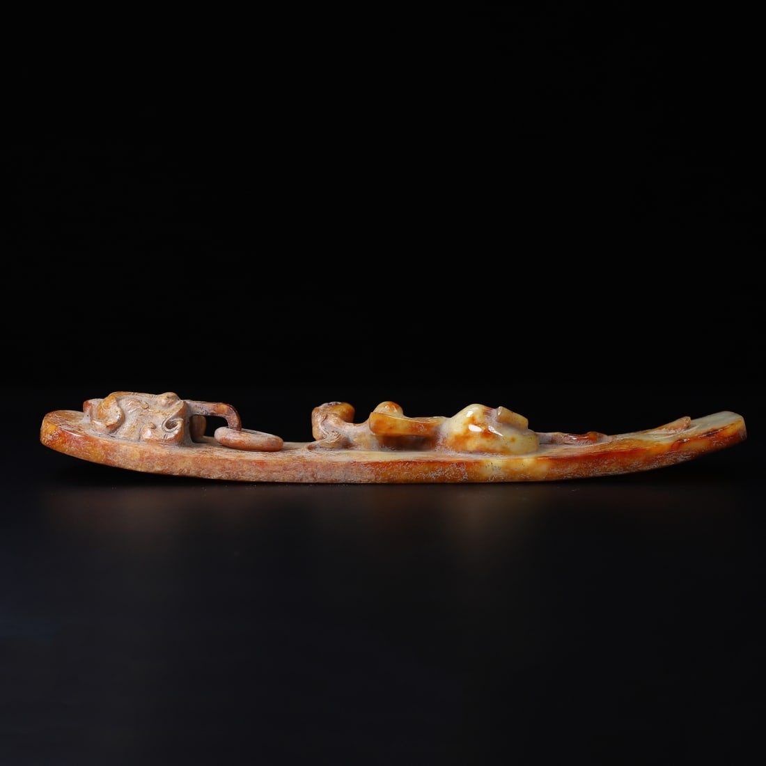 An Exquisite White Jade Chi-Dragon Pattern Beast-Face Pattern Ornament - 7