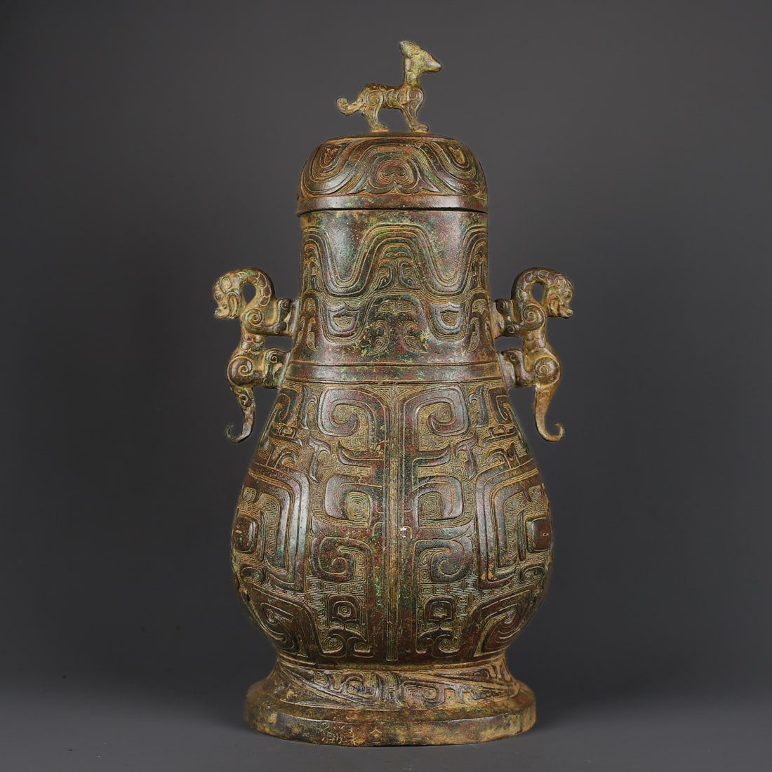 An Exquisite Bronze With Inscription Double-Ears Vase: An Exquisite Bronze With Inscription Double-Ears Vase W.Zhou , China Size:27cmx53cm Weight:9250g (The Dimensions Of All Batches Are Manually Measured.If You Need More Detailed Information, Please
