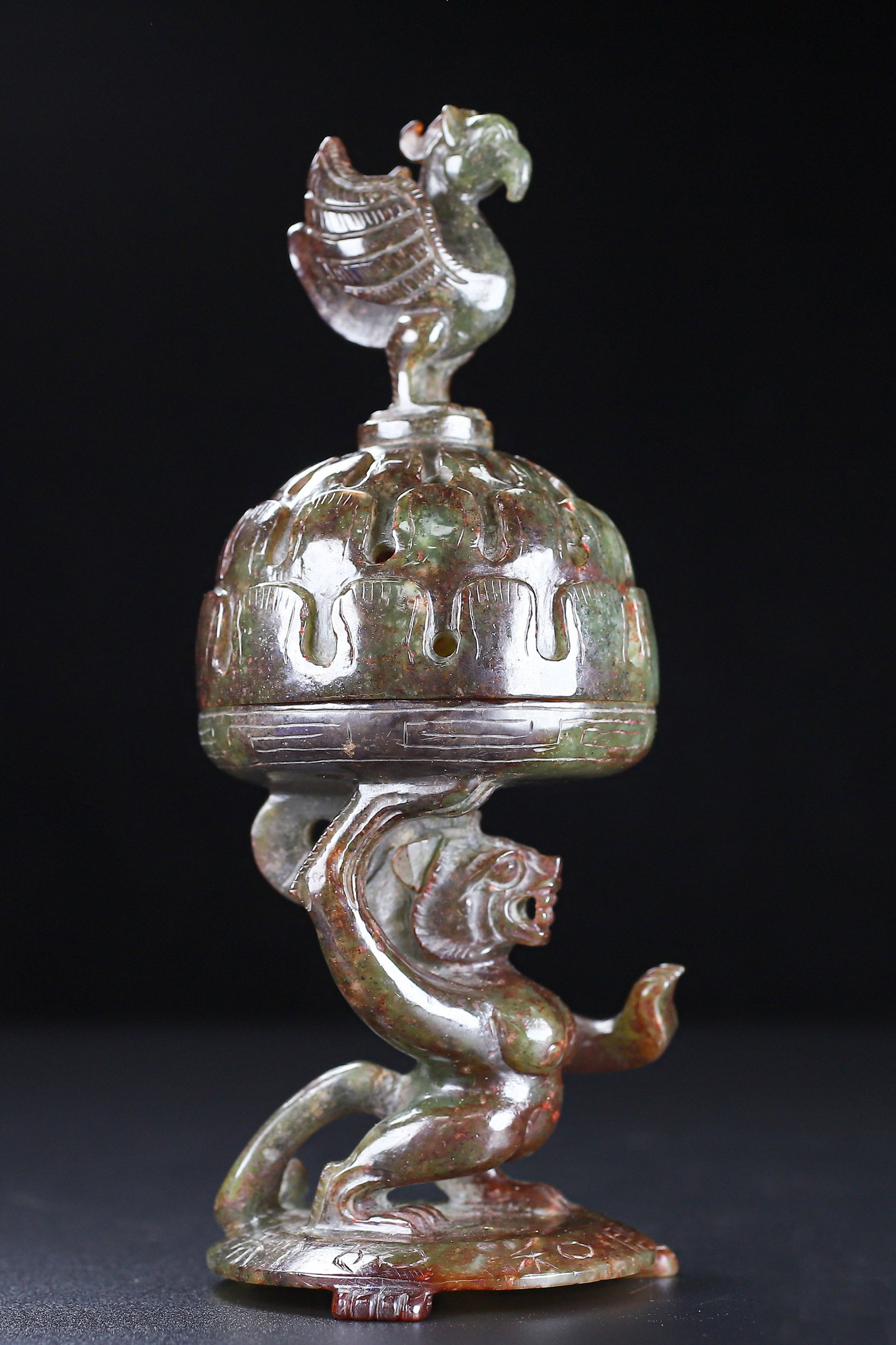 An Exquisite White Jade Bear Censer - 2