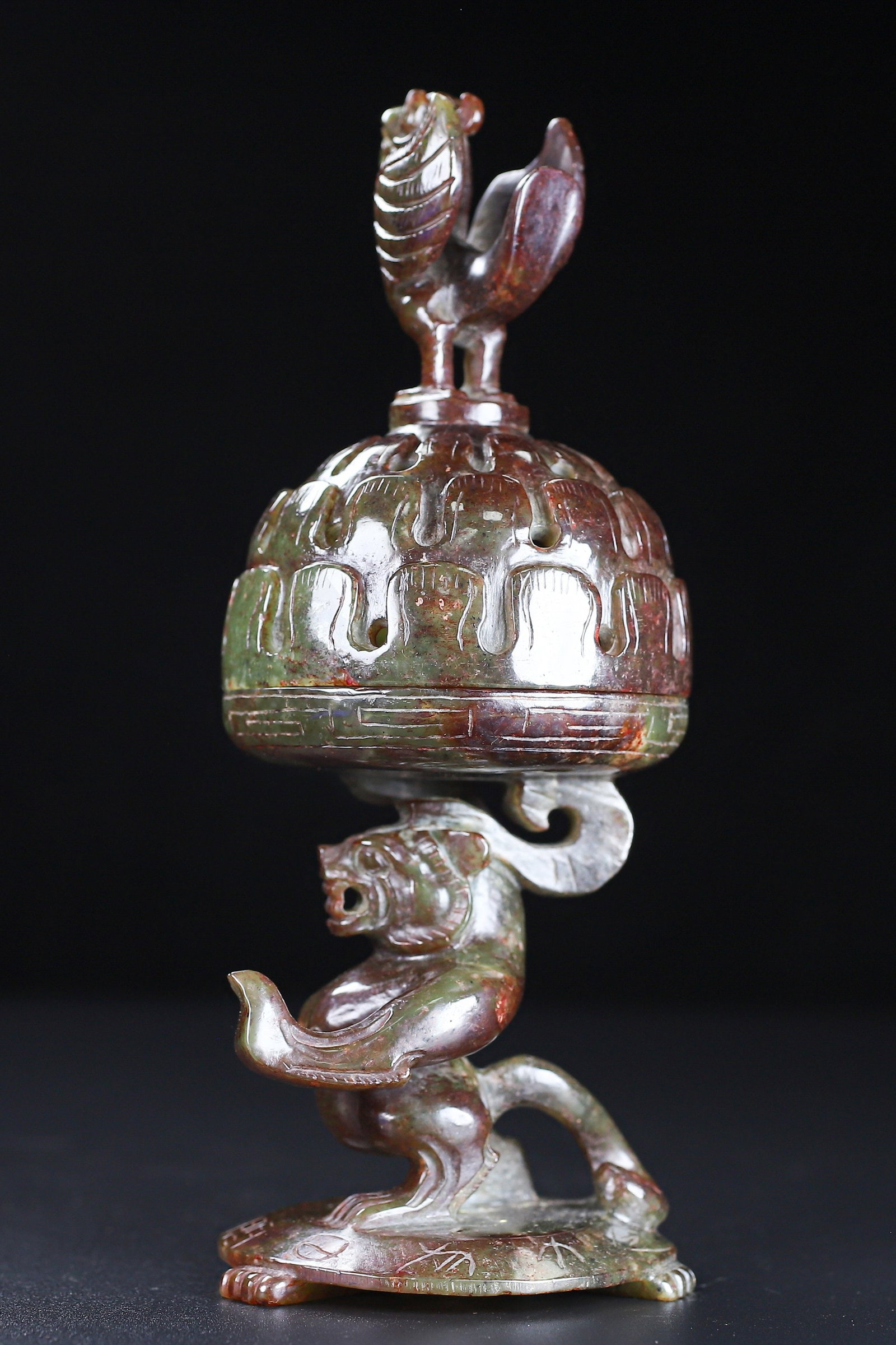An Exquisite White Jade Bear Censer - 3