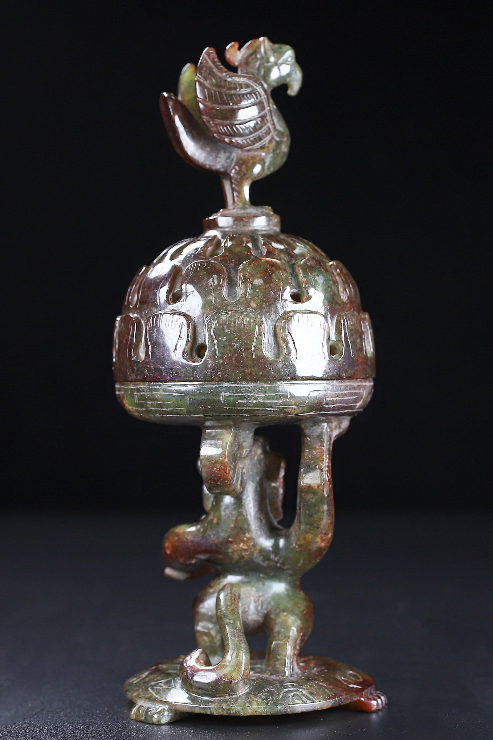 An Exquisite White Jade Bear Censer - 6