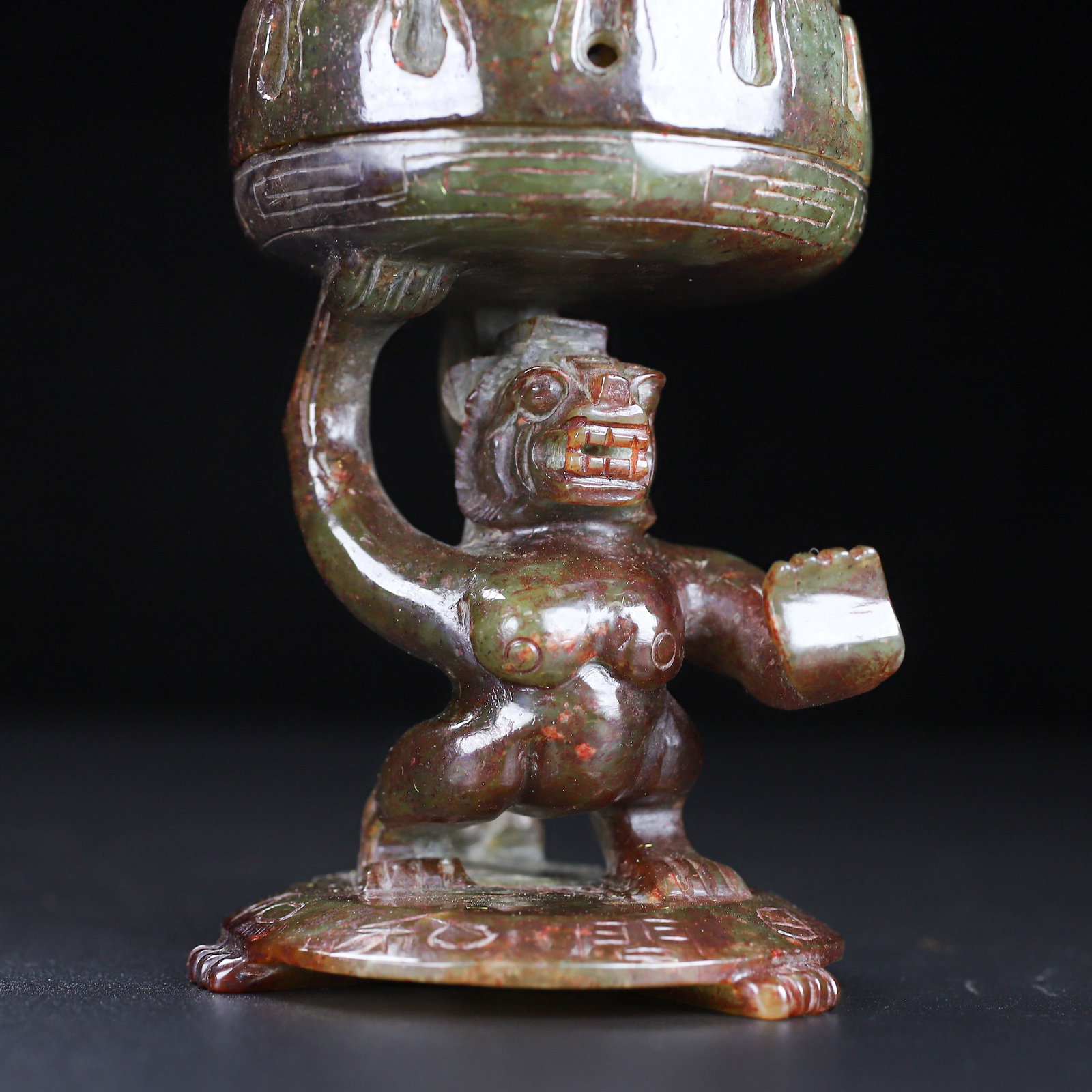 An Exquisite White Jade Bear Censer - 8