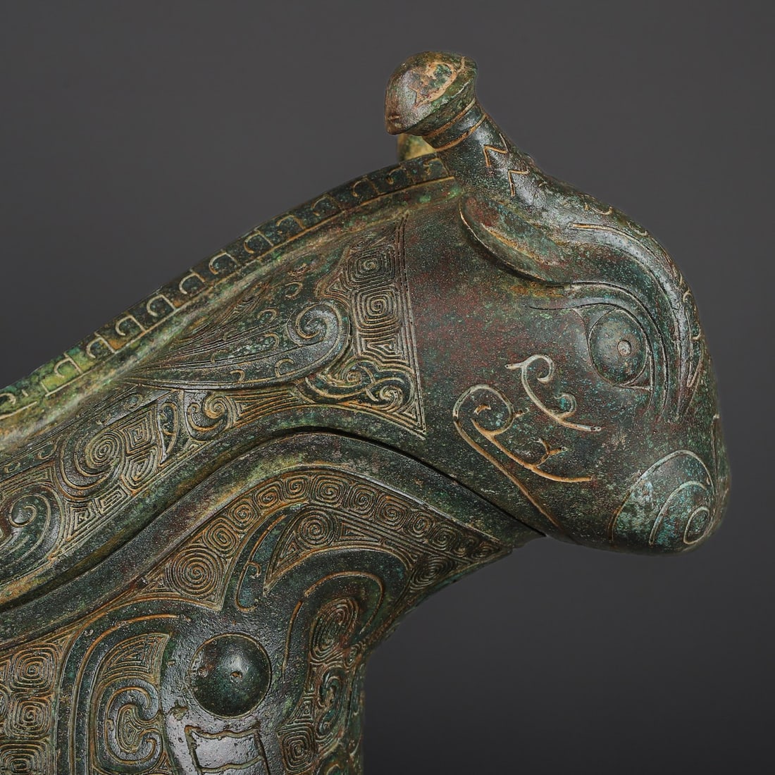 An Exquisite Bronze Phoenix Pattern Auspicious Beast-Shaped Cup - 2