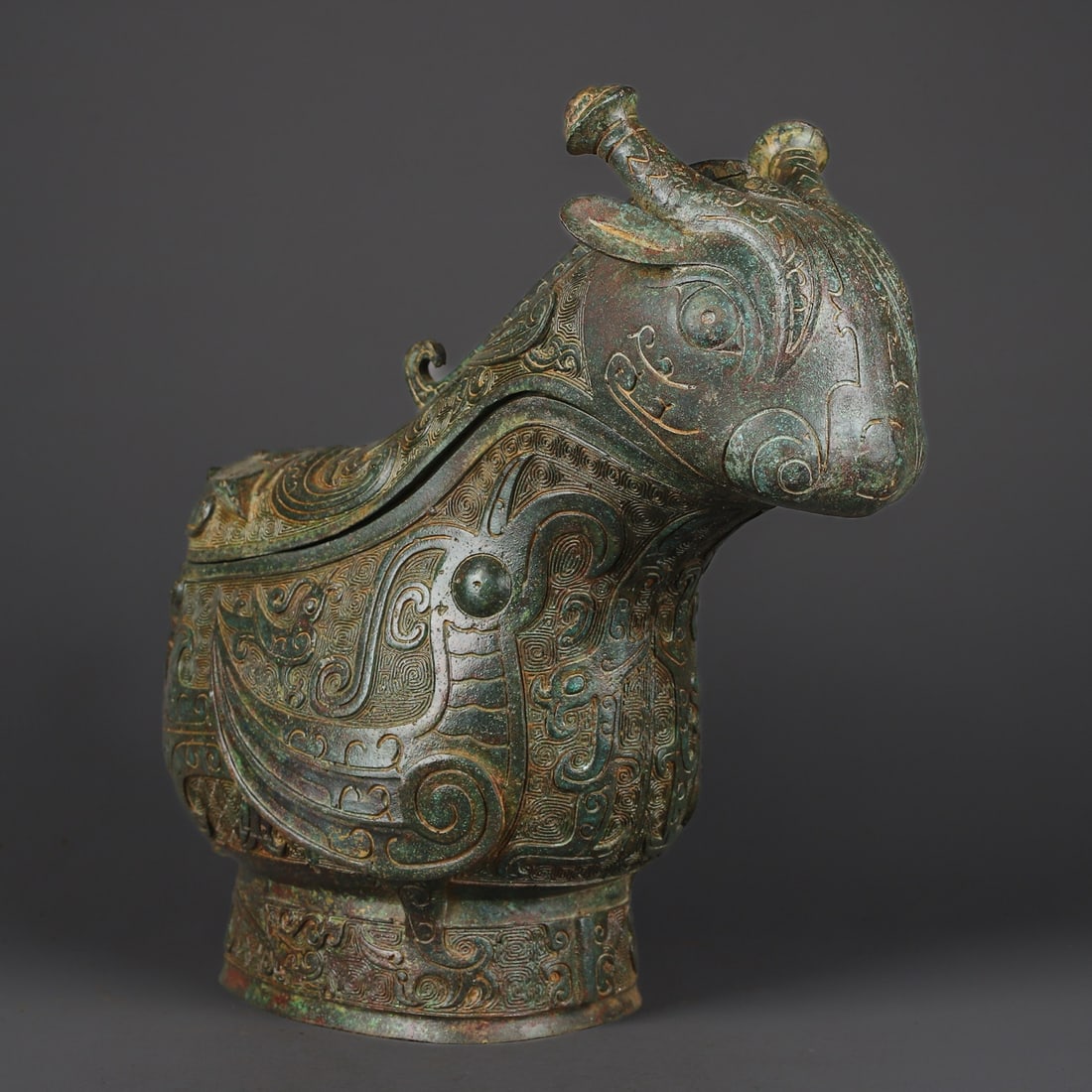 An Exquisite Bronze Phoenix Pattern Auspicious Beast-Shaped Cup - 5